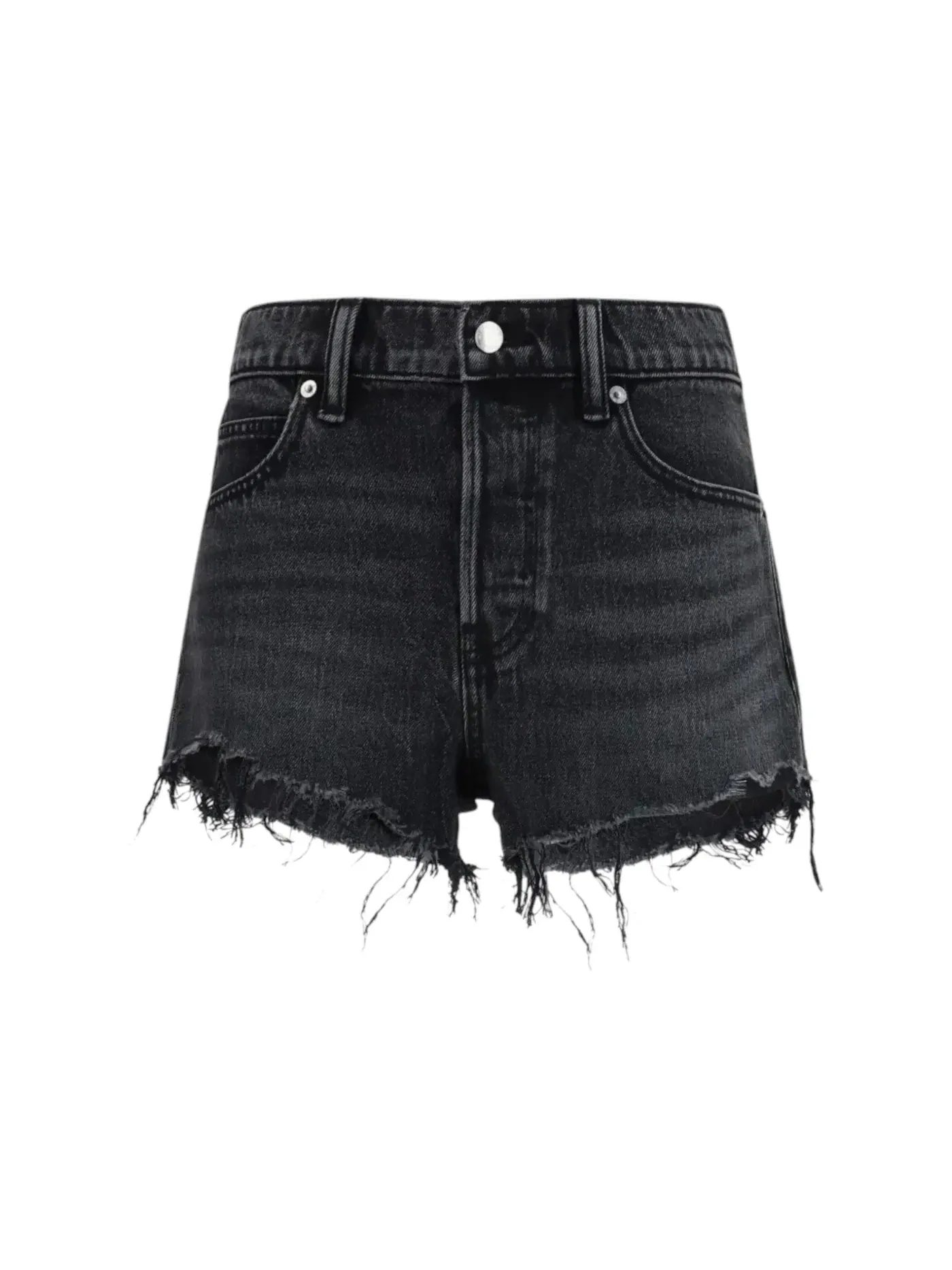 Женские шорты с принтом Crystal Hotfix At Back Pockets Alexander Wang — изображение 1 из 1, серый