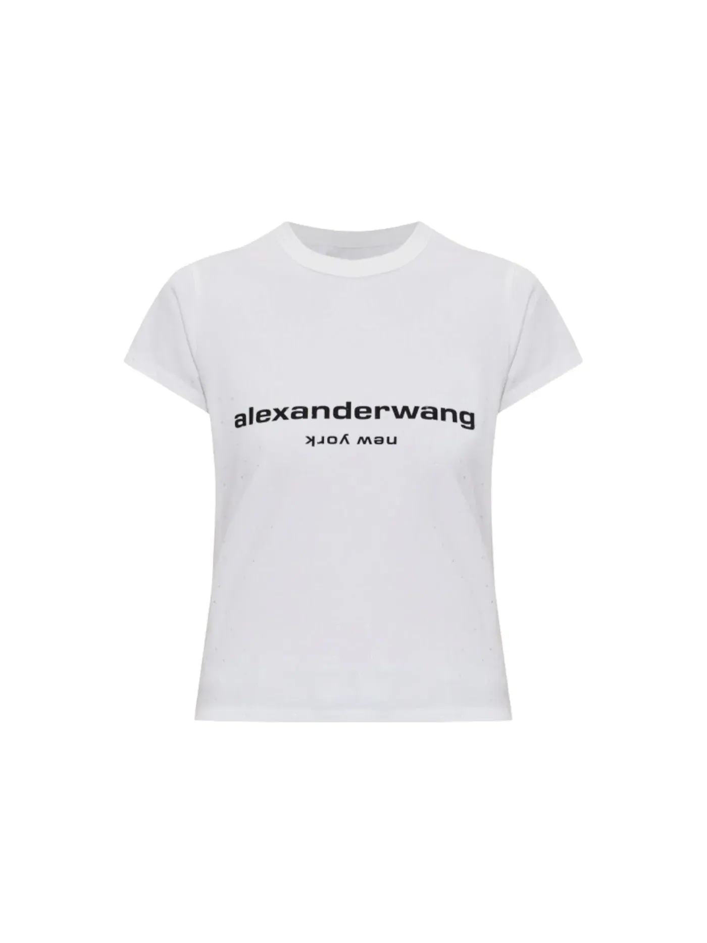 Женская футболка с принтом Hotfix Logo Baby Tee Alexander Wang — изображение 1 из 1, белый