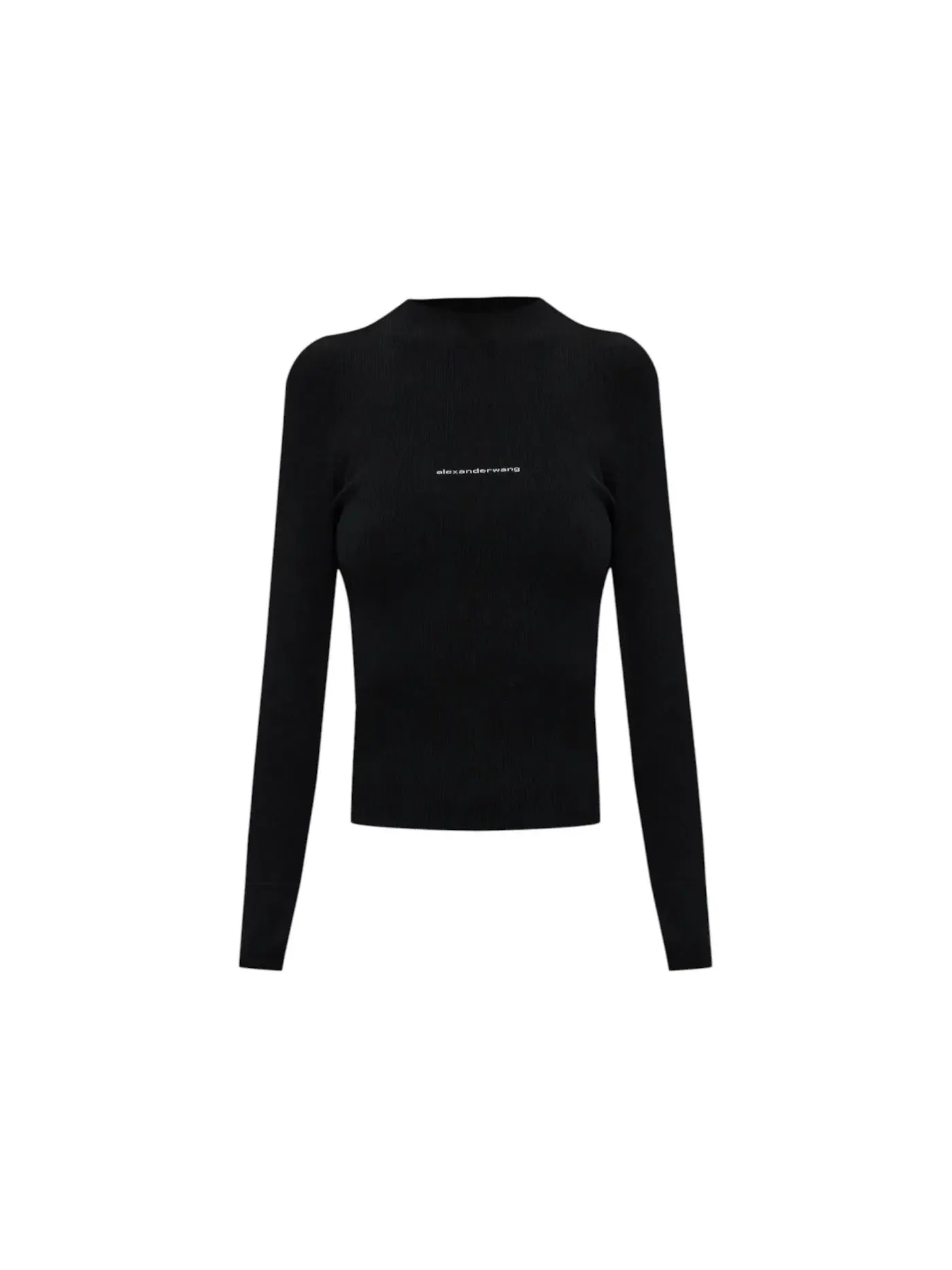 Женский топ с длинным рукавом Jacquard Logo Alexander Wang — изображение 1 из 1, черный