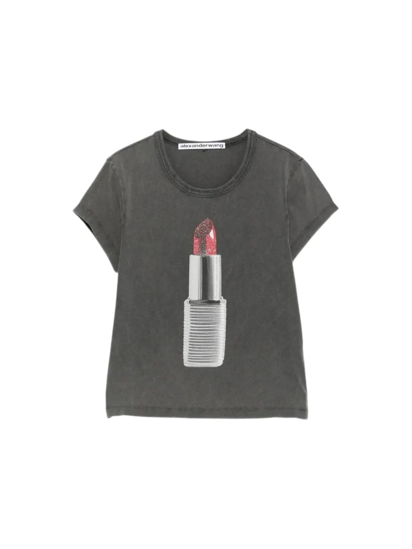 Женская футболка с принтом Lipstick Graphic Alexander Wang — изображение 1 из 1, черный
