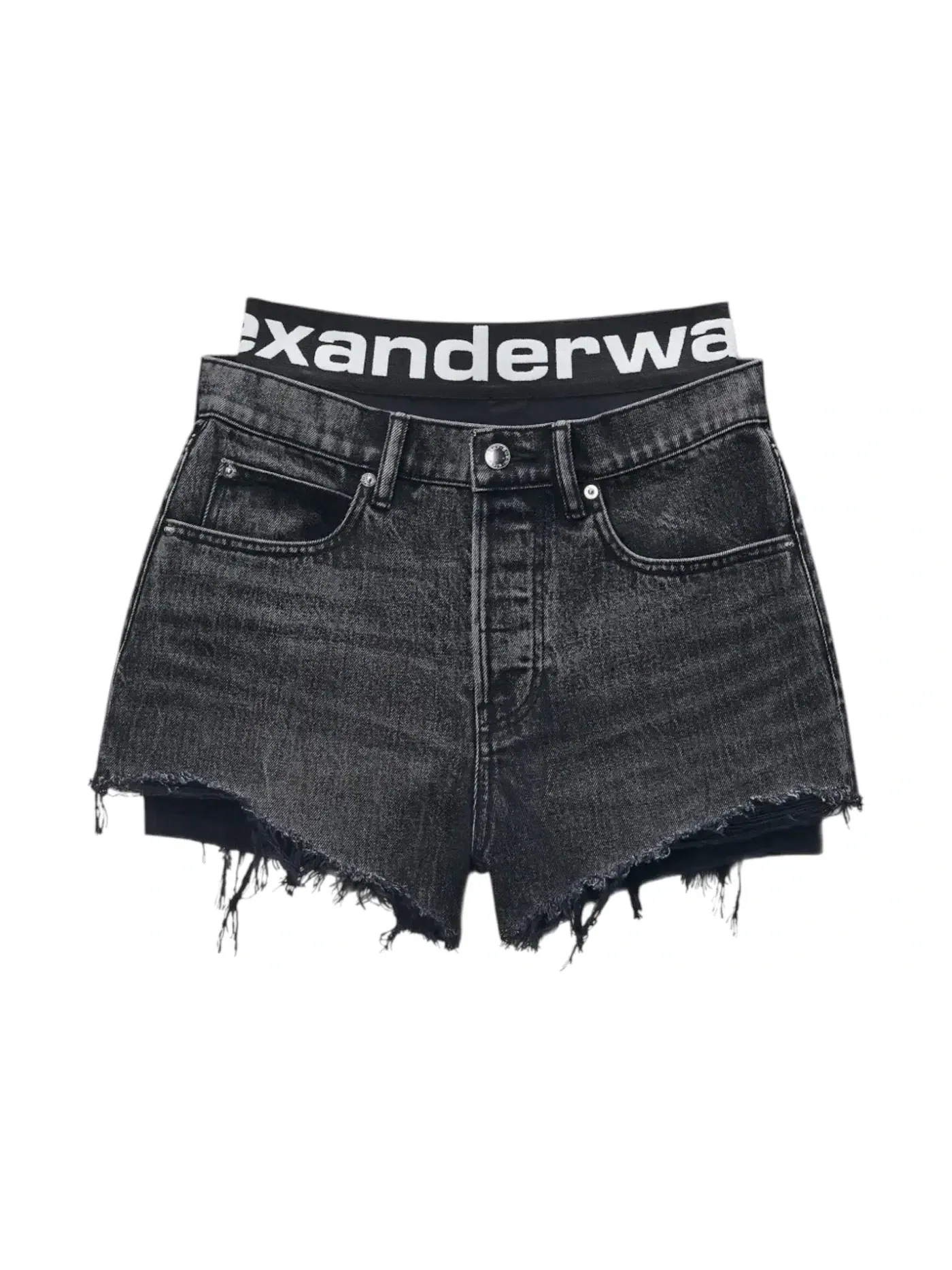 Женские шорты с принтом Logo Bike Short Pre-Styled Relaxed Shorts Alexander Wang — изображение 1 из 1, серый
