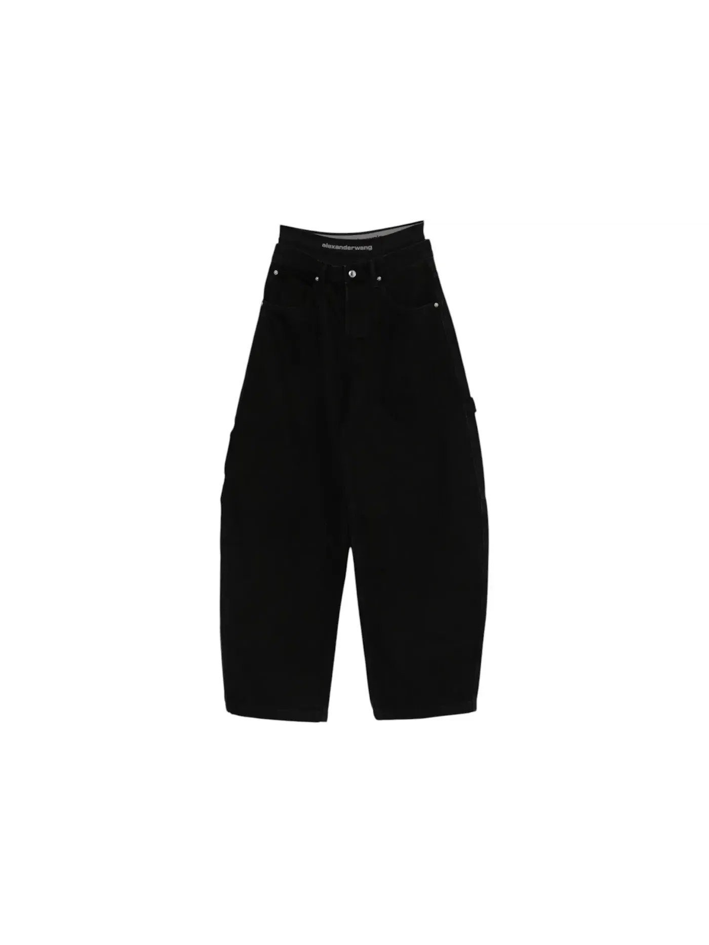 Женские джинсы оверсайз с логотипом Alexander Wang — изображение 1 из 1, черный