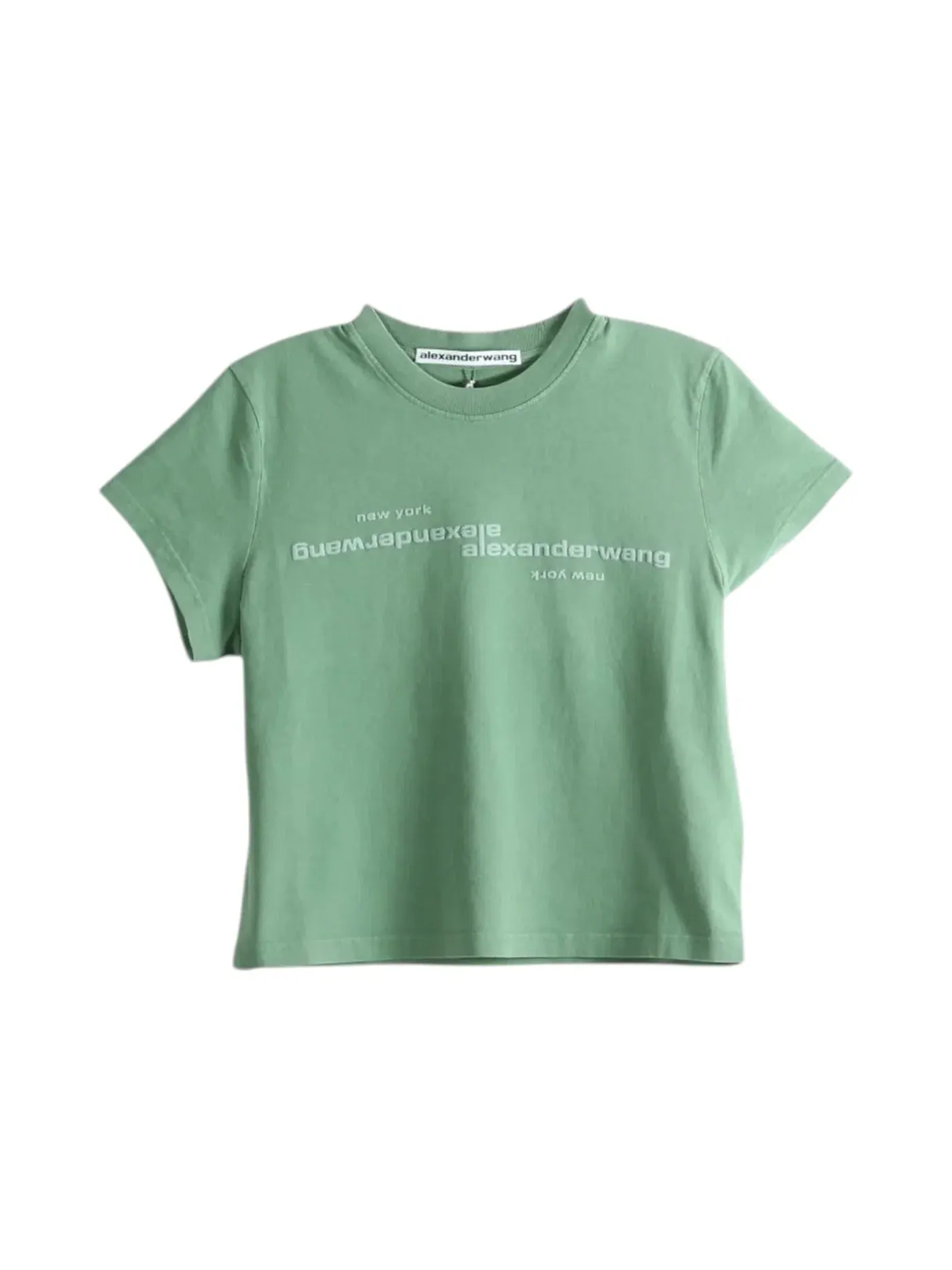 Женская футболка с принтом Tee Alexander Wang — изображение 1 из 1, зеленый