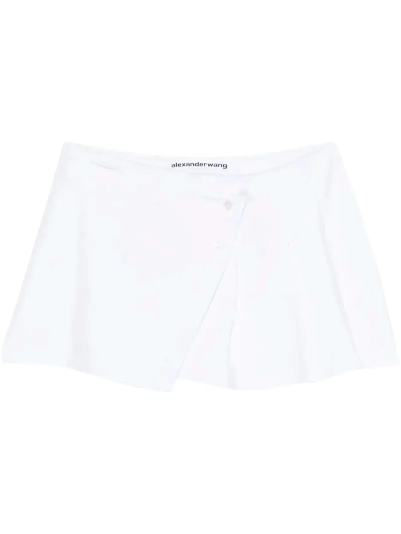 Женская мини-юбка с запахом и плиссе Alexander Wang — изображение 1 из 1, винтажный белый