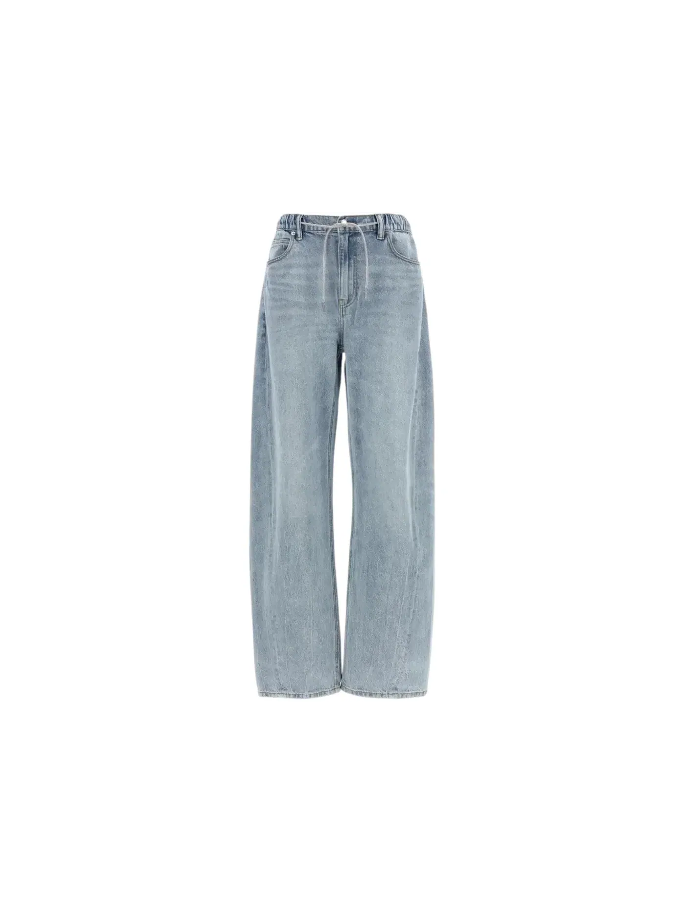 Женские брюки-джоггеры с принтом Rhinestone Drawcord Balloon Joggers Alexander Wang, Light Bleach — изображение 1 из 1