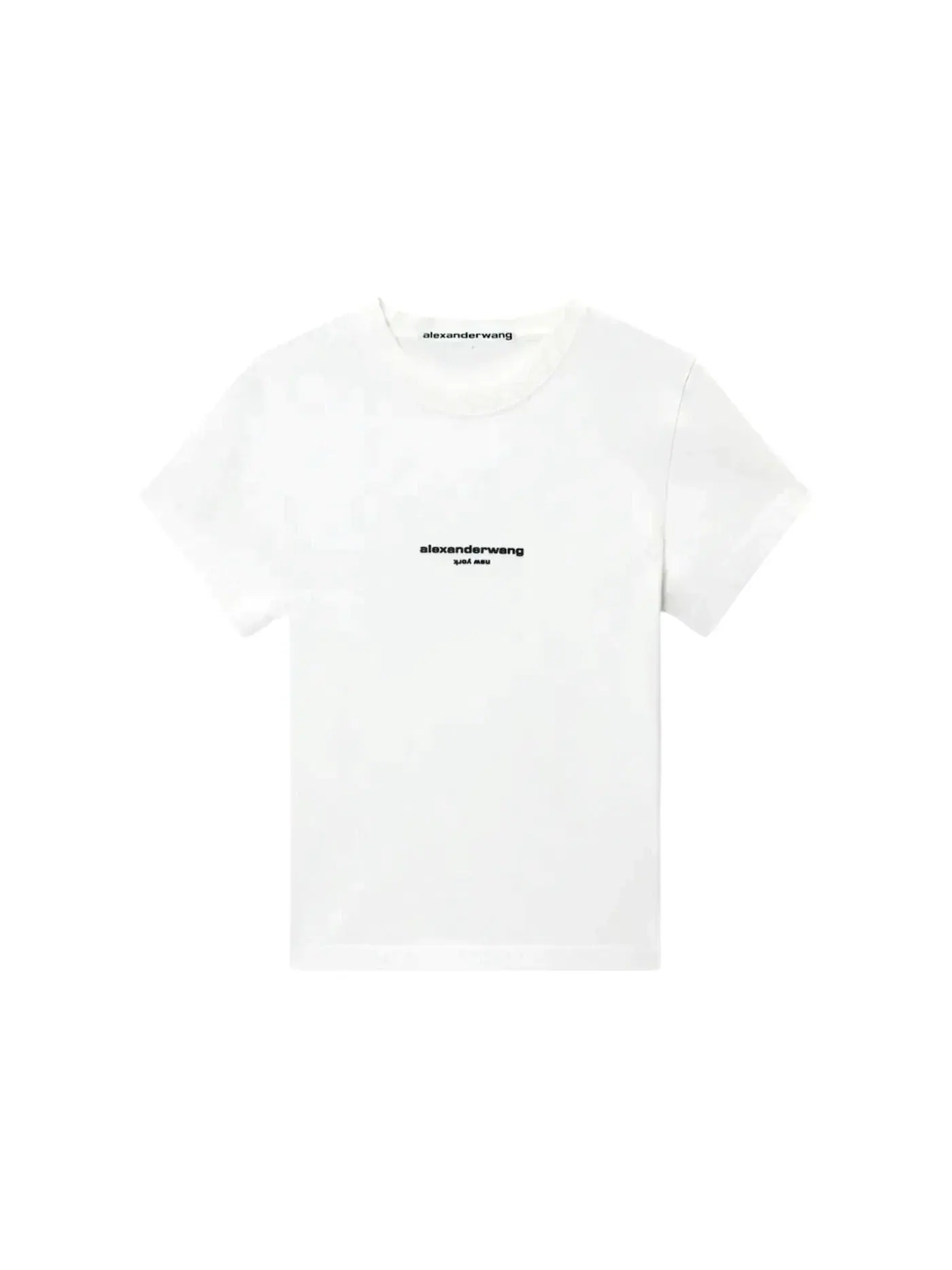 Женская футболка с принтом Shrunken Short Sleeve Logo Print Alexander Wang — изображение 1 из 1, белый