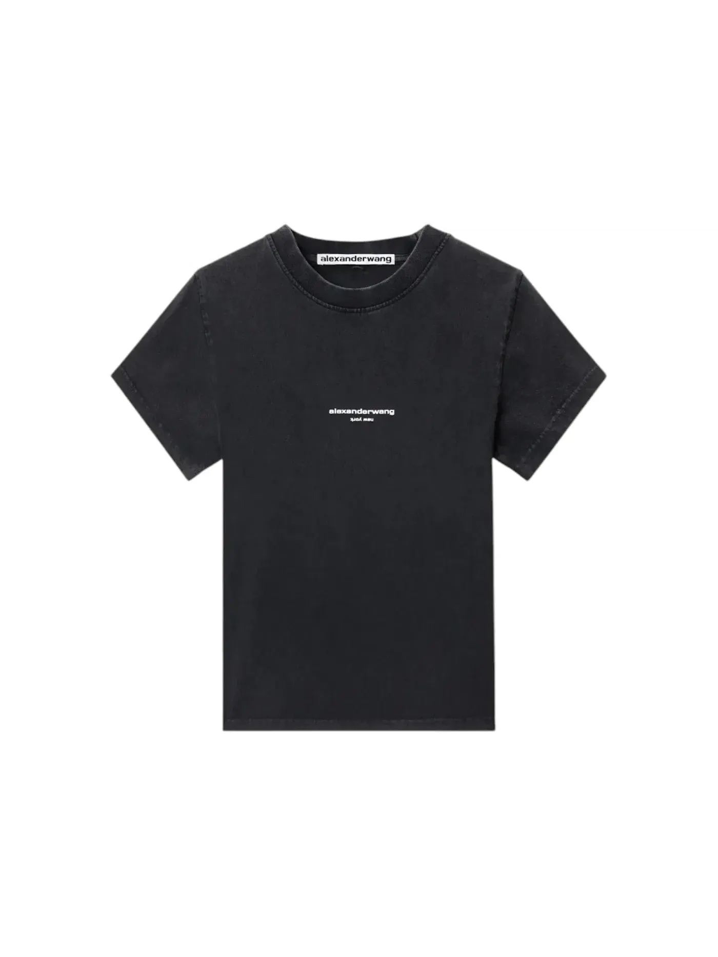 Женская футболка с коротким рукавом с принтом Tee Alexander Wang — изображение 1 из 1, черный