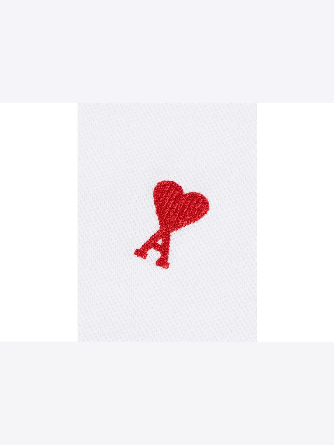 Мужская поло с вышивкой Ami De Coeur Ami Paris — изображение 2 из 2, белый/красный