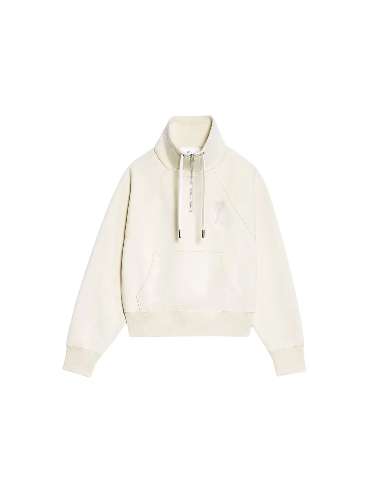Унисекс свитшот на молнии Ami de Coeur Boxy Fit Ami Paris — изображение 1 из 1, белый белый