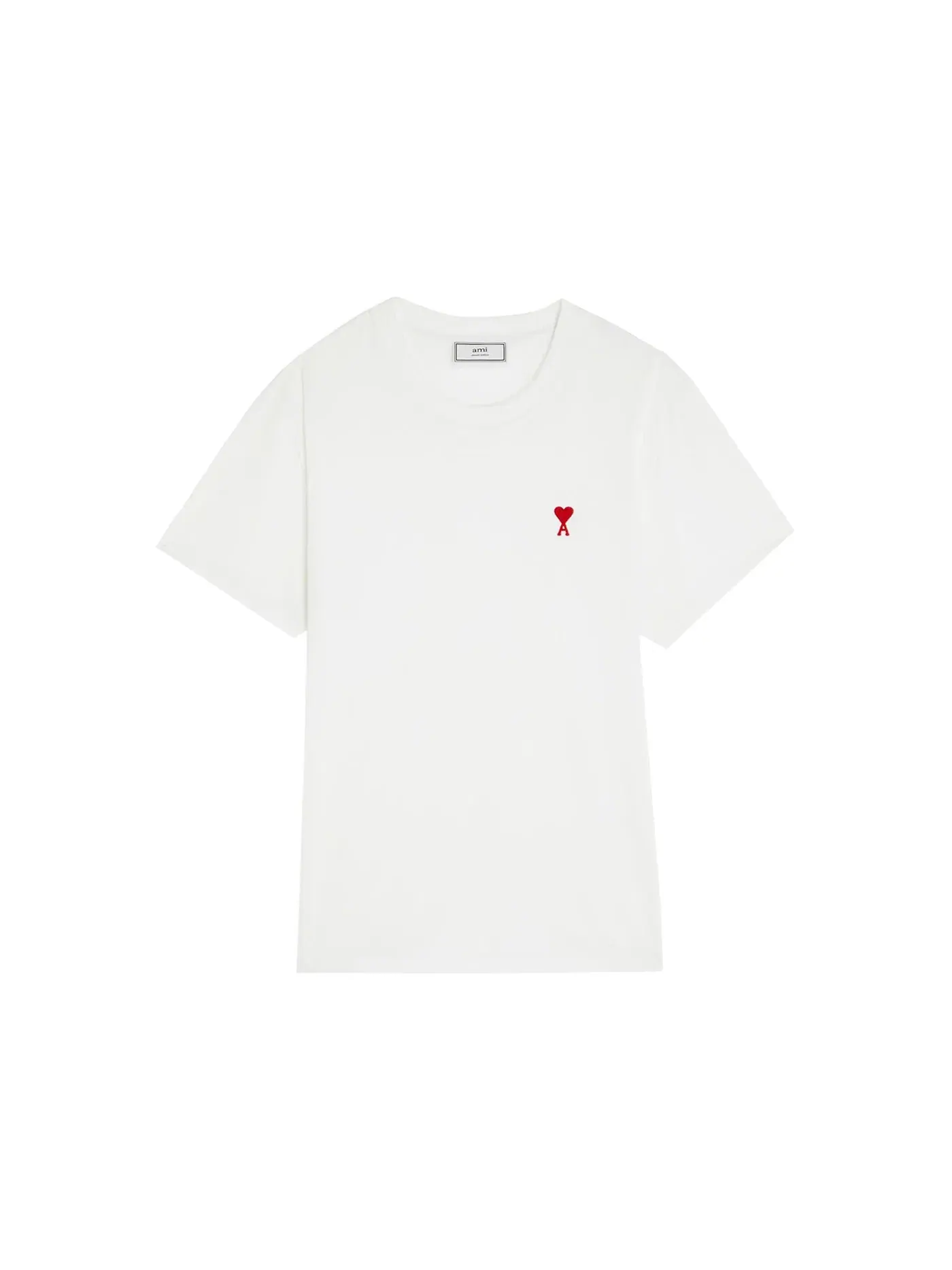 Мужская футболка с принтом Ami De Coeur Patch Logo Classic Fit Ami Paris — изображение 1 из 2, белый/красный