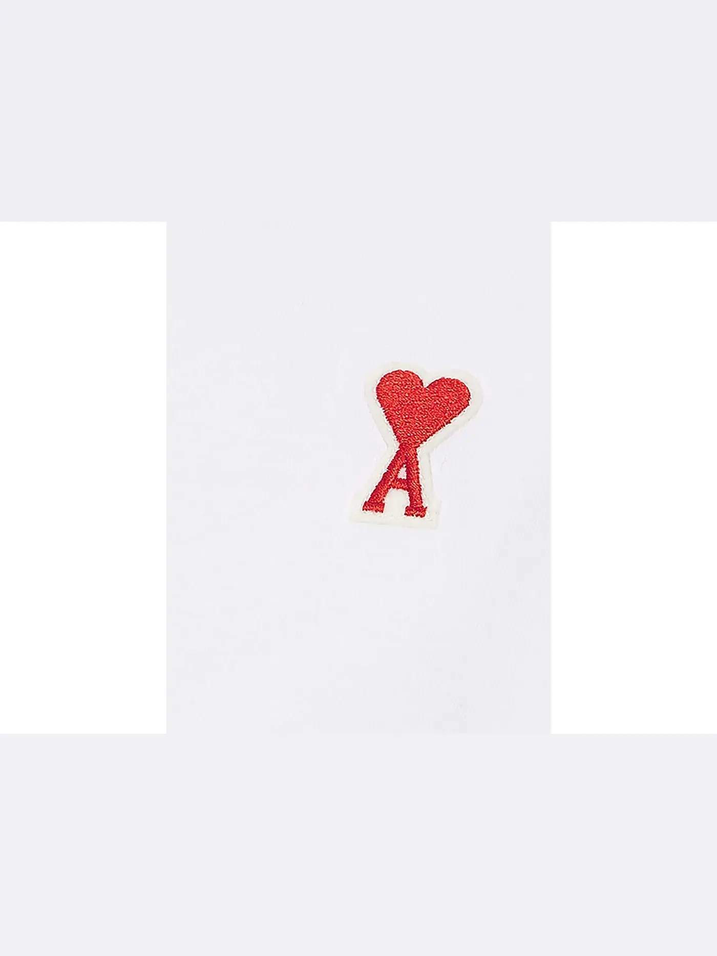 Мужская футболка с принтом Ami De Coeur Patch Logo Classic Fit Ami Paris — изображение 2 из 2, белый/красный