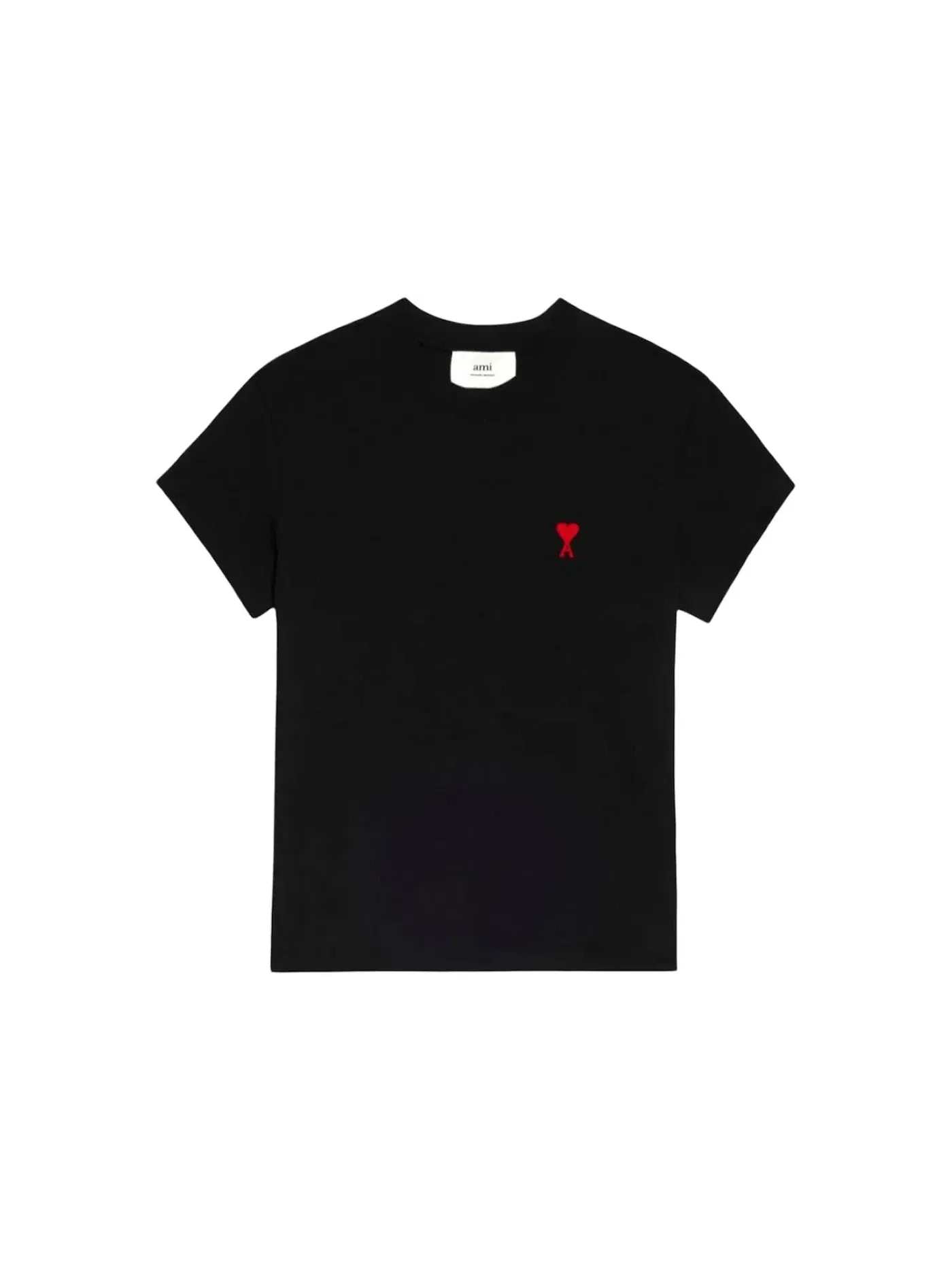 Унисекс футболка с принтом T-Shirt Ami Paris — изображение 1 из 1, черный/красный
