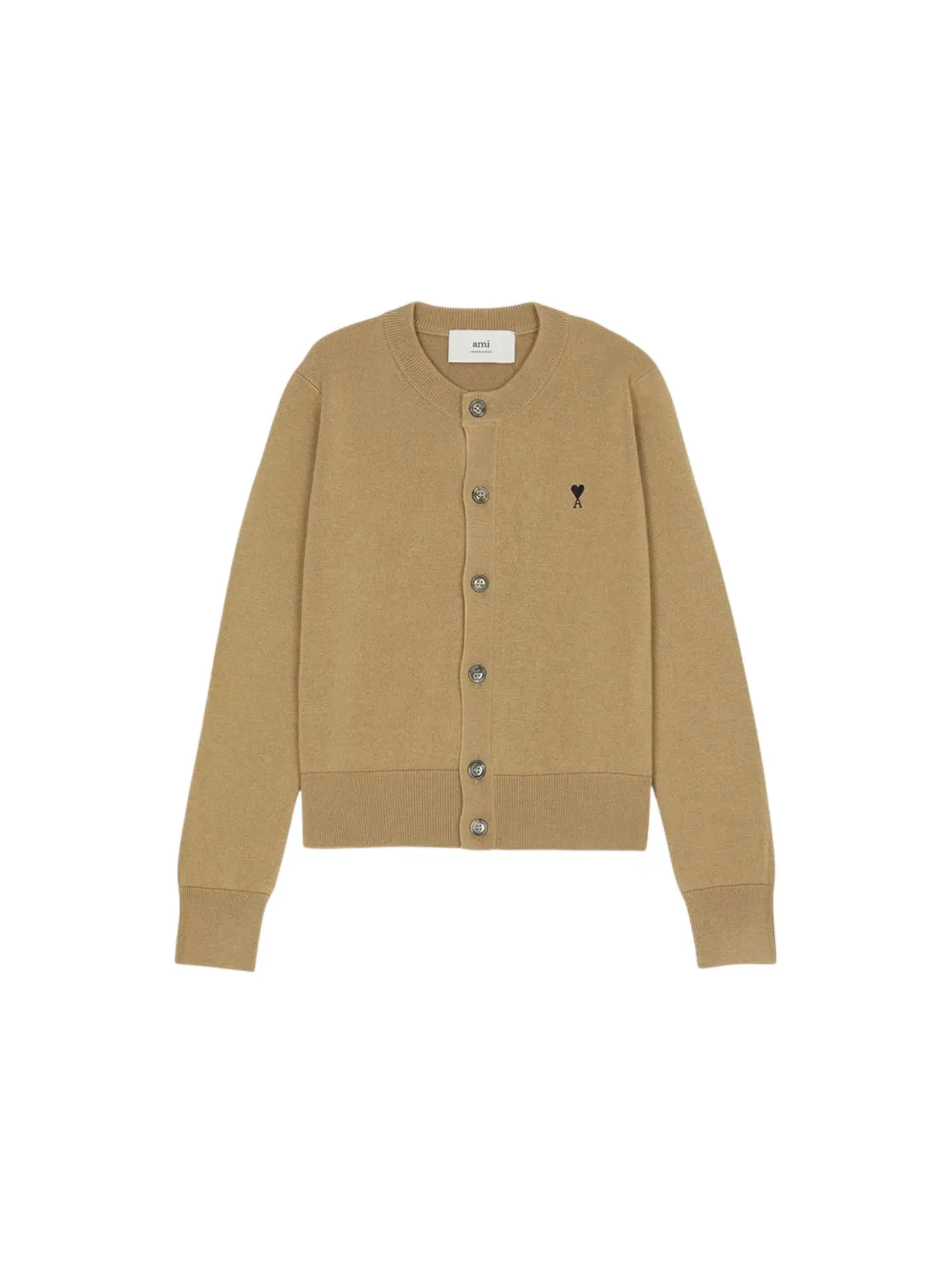 Женский кардиган с длинным рукавом Sweater Ami Paris — изображение 1 из 1, верблюжий