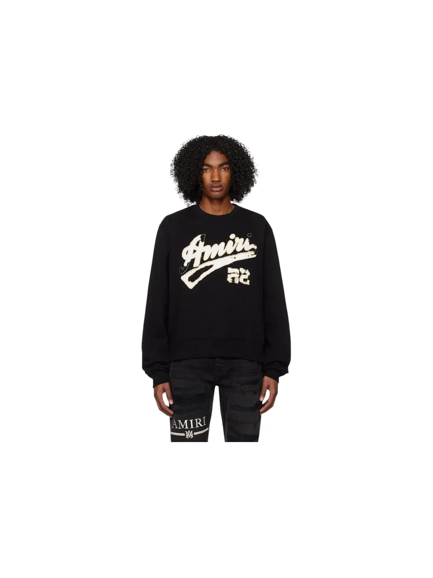 Мужской свитшот с круглым вырезом Crewneck AMIRI — изображение 2 из 2, черный