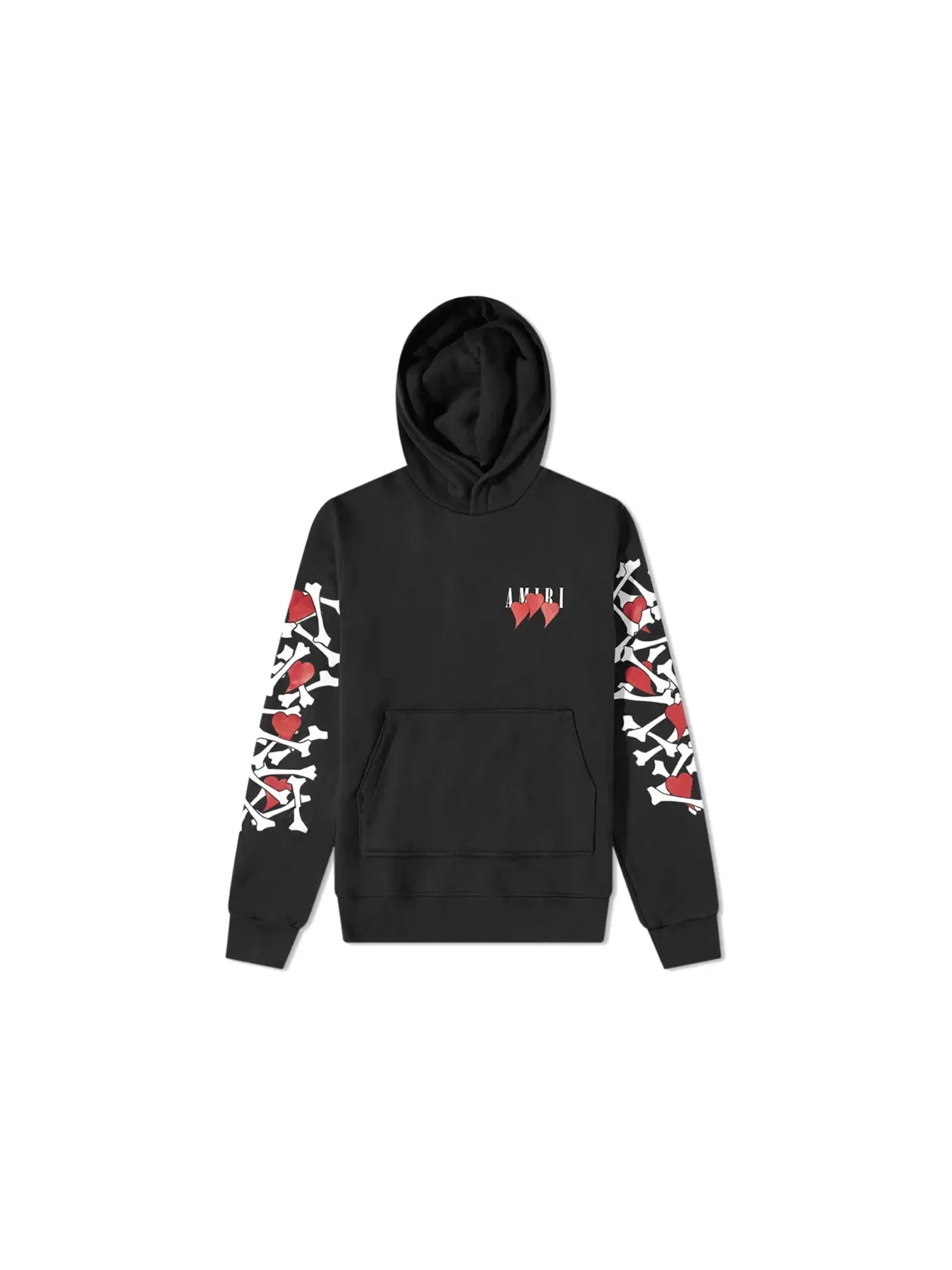 Мужской худи с принтом 3 Hearts Bones AMIRI — изображение 1 из 1, черный