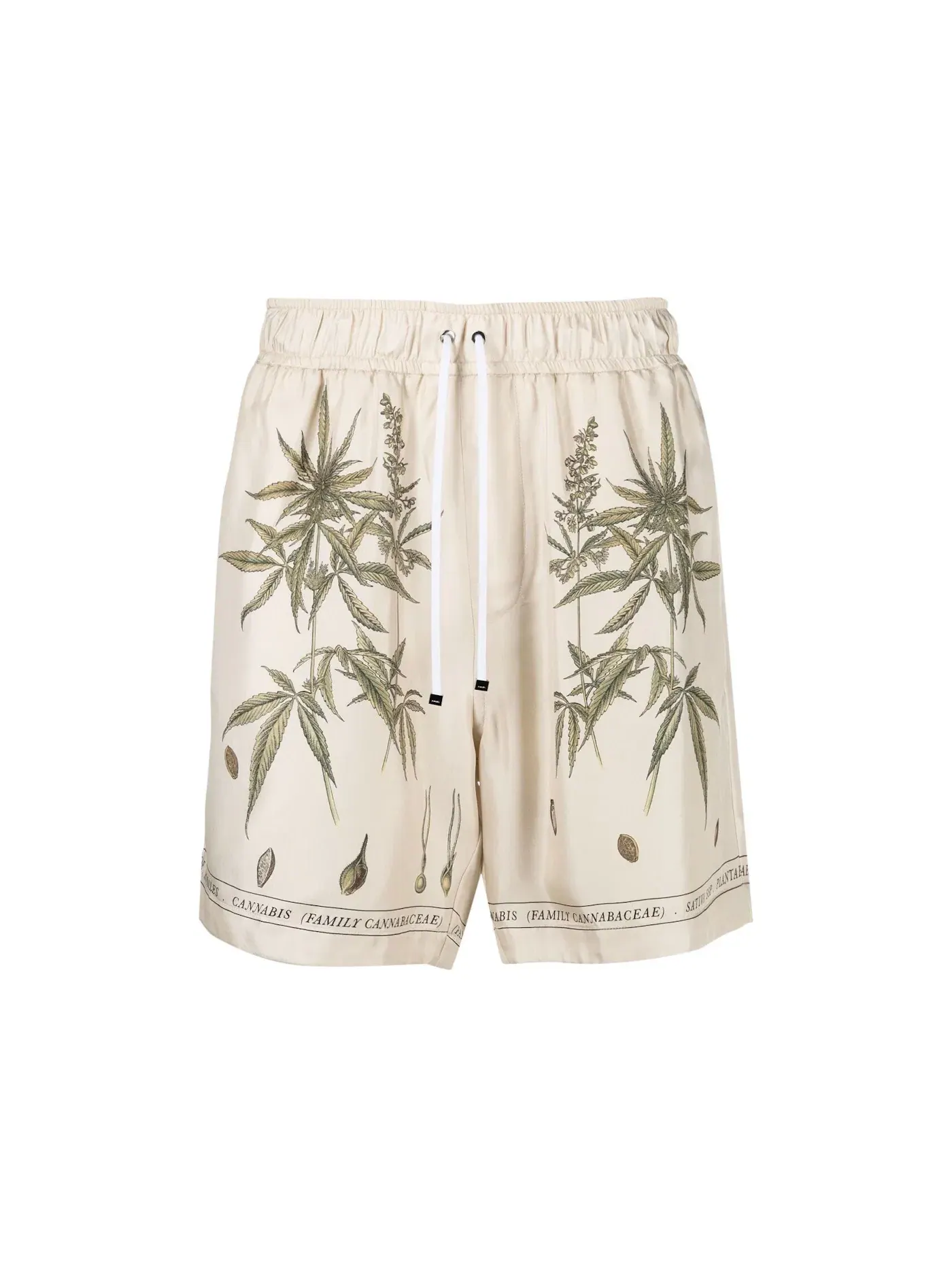 Мужские шорты на кулиске с принтом Botanical Leaves AMIRI — изображение 1 из 1, бежевый