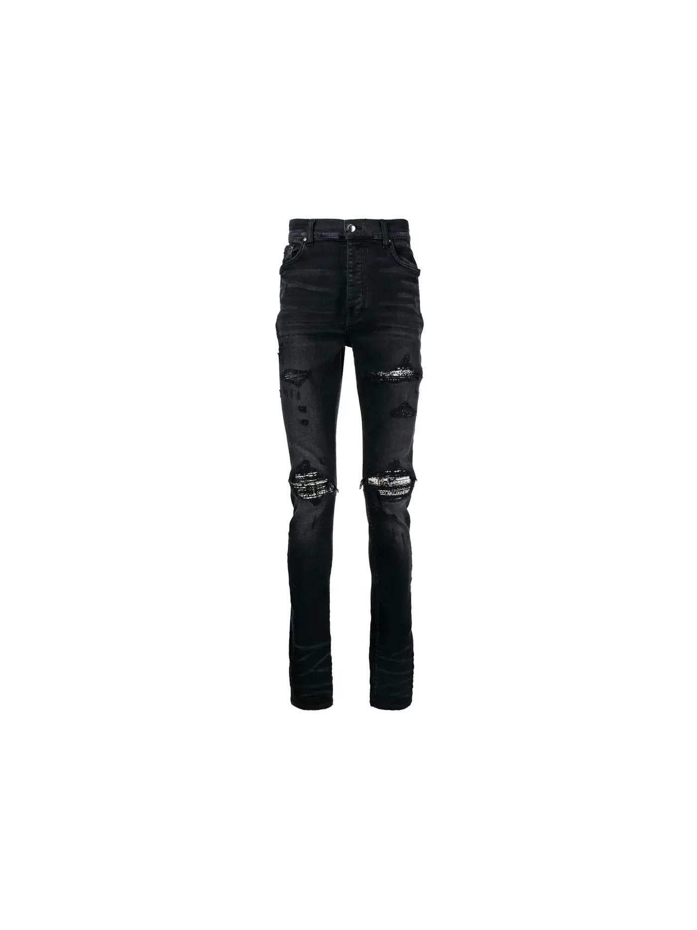Мужские джинсы с текстурированными вставками AMIRI Boucle MX1 Skinny — изображение 1 из 1, индиго черный