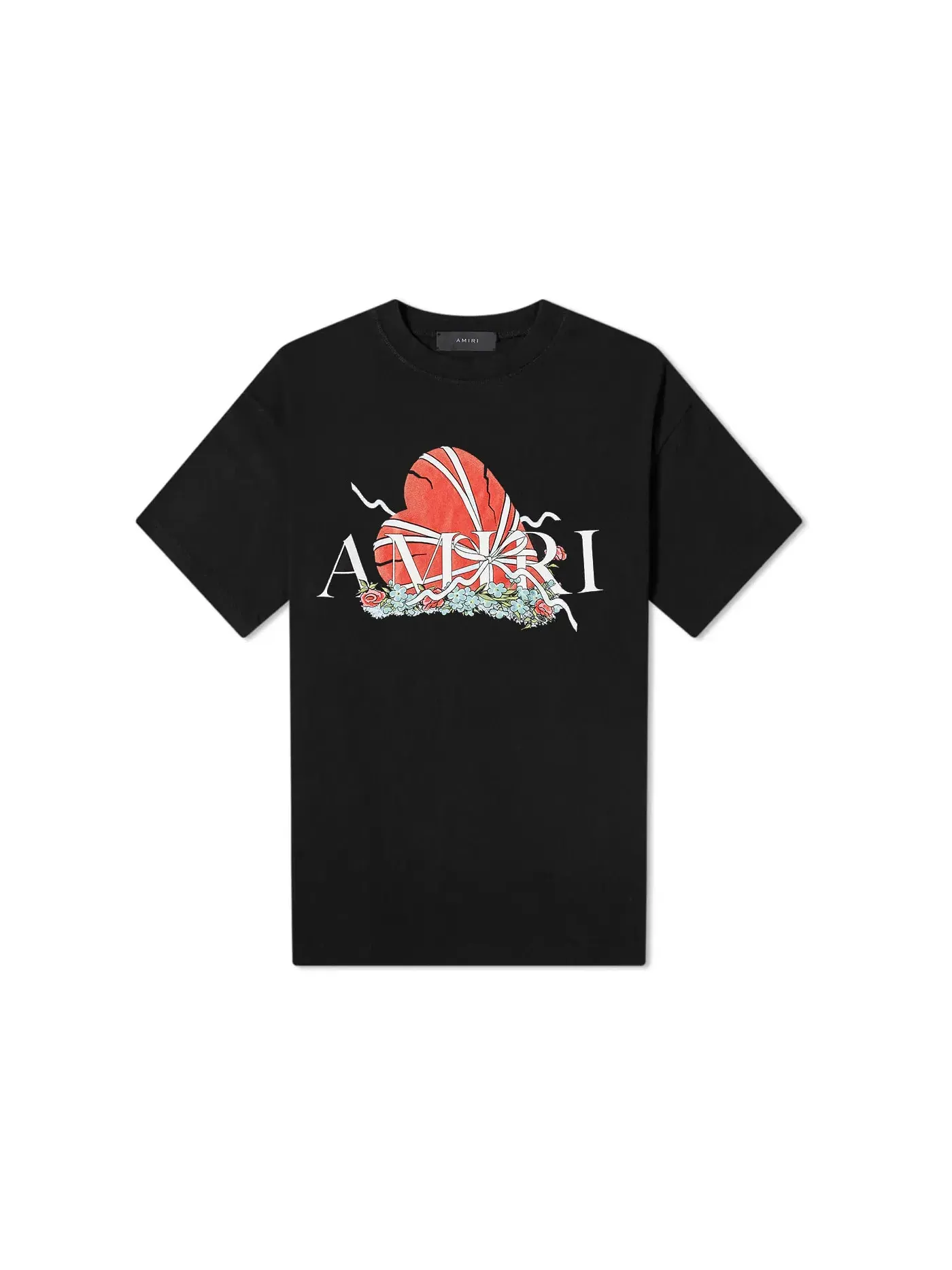 Мужская футболка с принтом Broken Heart AMIRI — изображение 1 из 1, черный