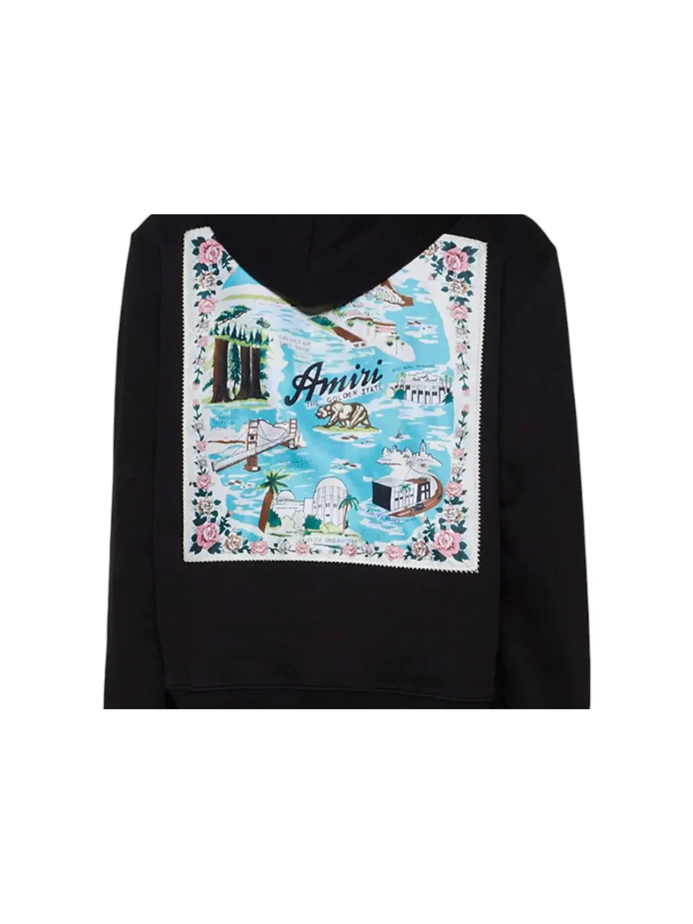 Мужская футболка с принтом AMIRI California Hawaiian Hoodie — изображение 2 из 2, черный