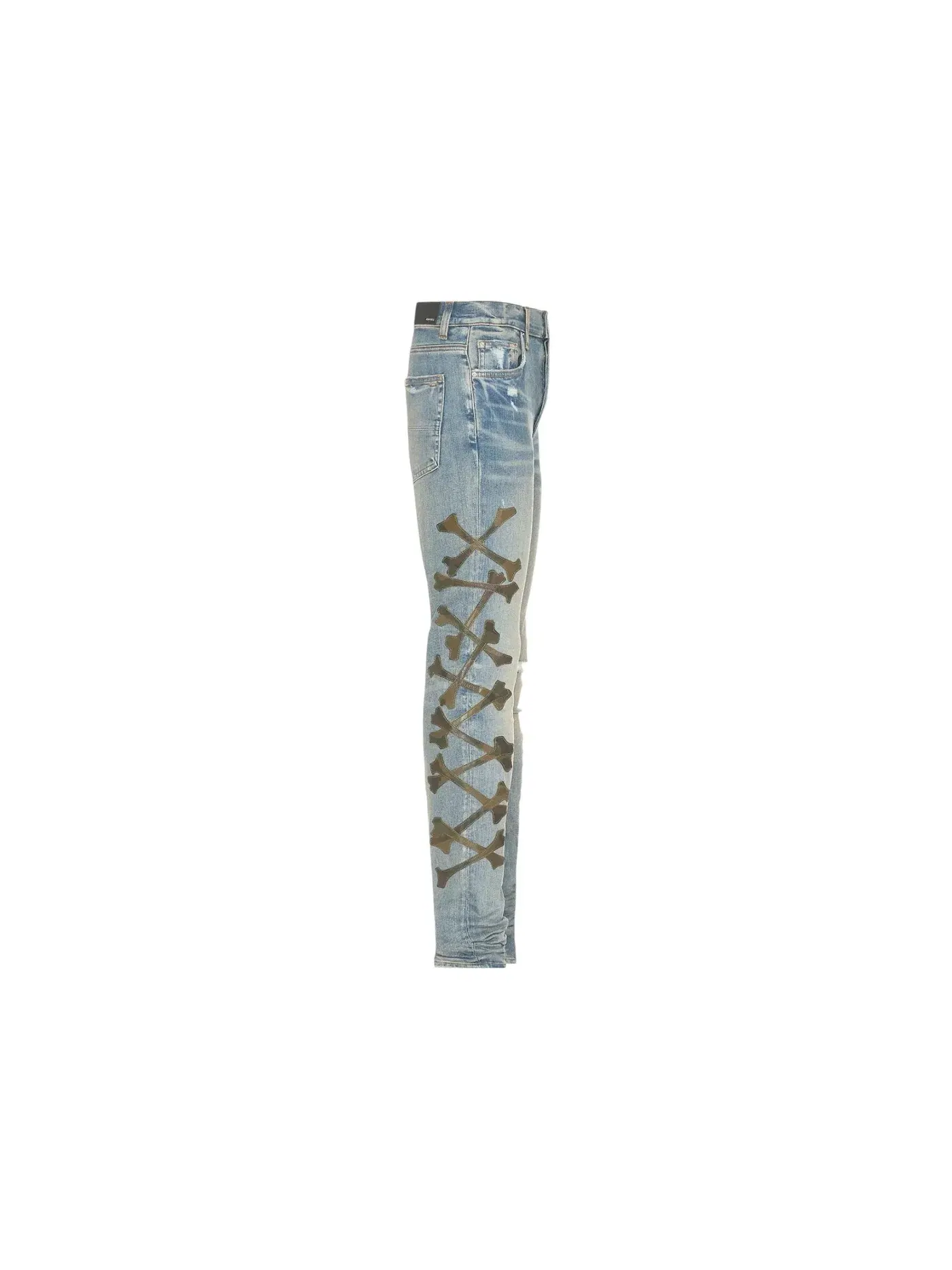 Мужские джинсы с принтом Camo Bones AMIRI — изображение 3 из 3, индиго