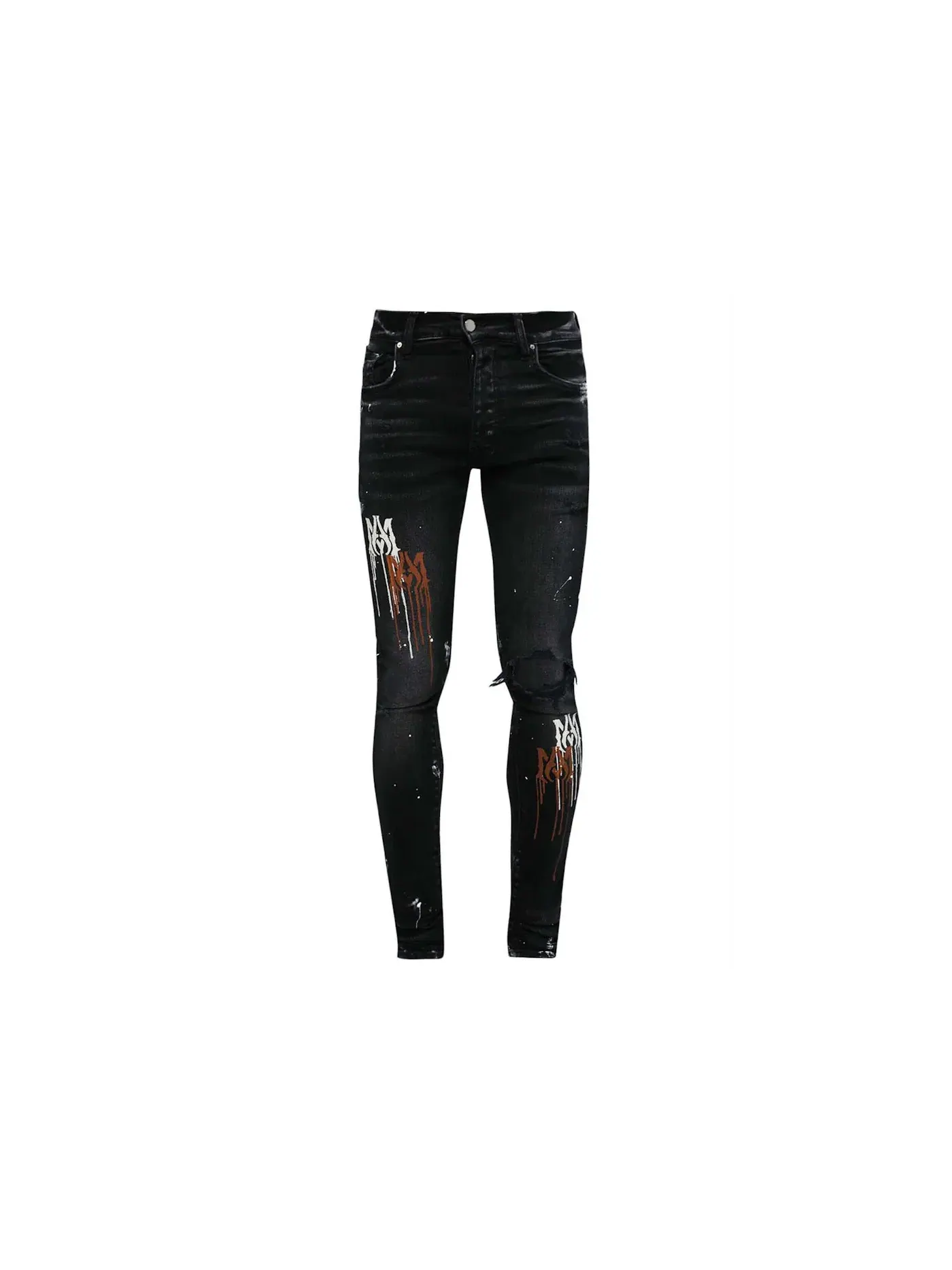 Мужские джинсы с принтом Classic Stencil AMIRI — изображение 1 из 1, черный