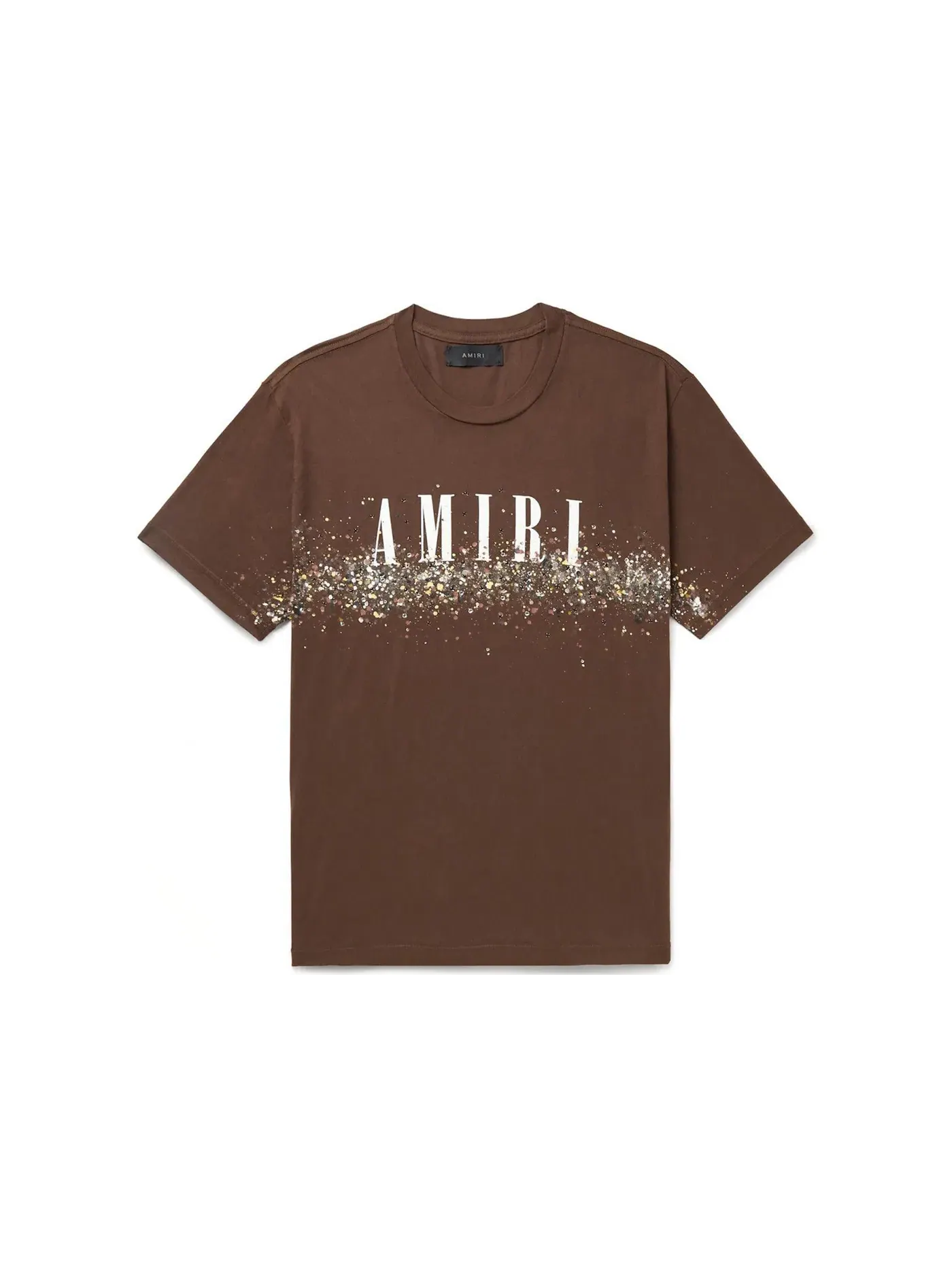 Мужская футболка с кристаллами AMIRI — изображение 1 из 1, коричневый