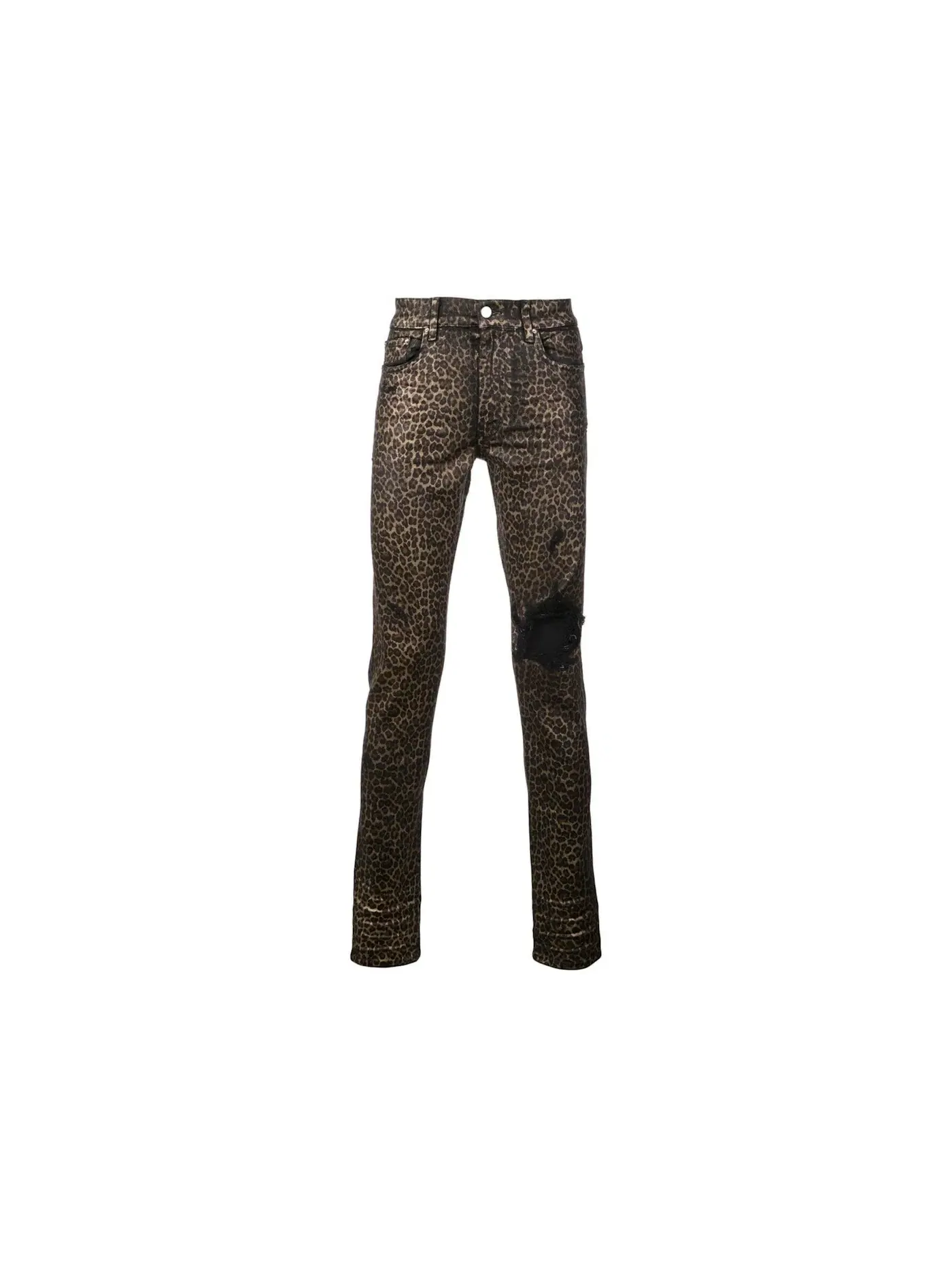 Мужские джинсы с принтом Foil Broken Leopard AMIRI — изображение 1 из 1, коричневый