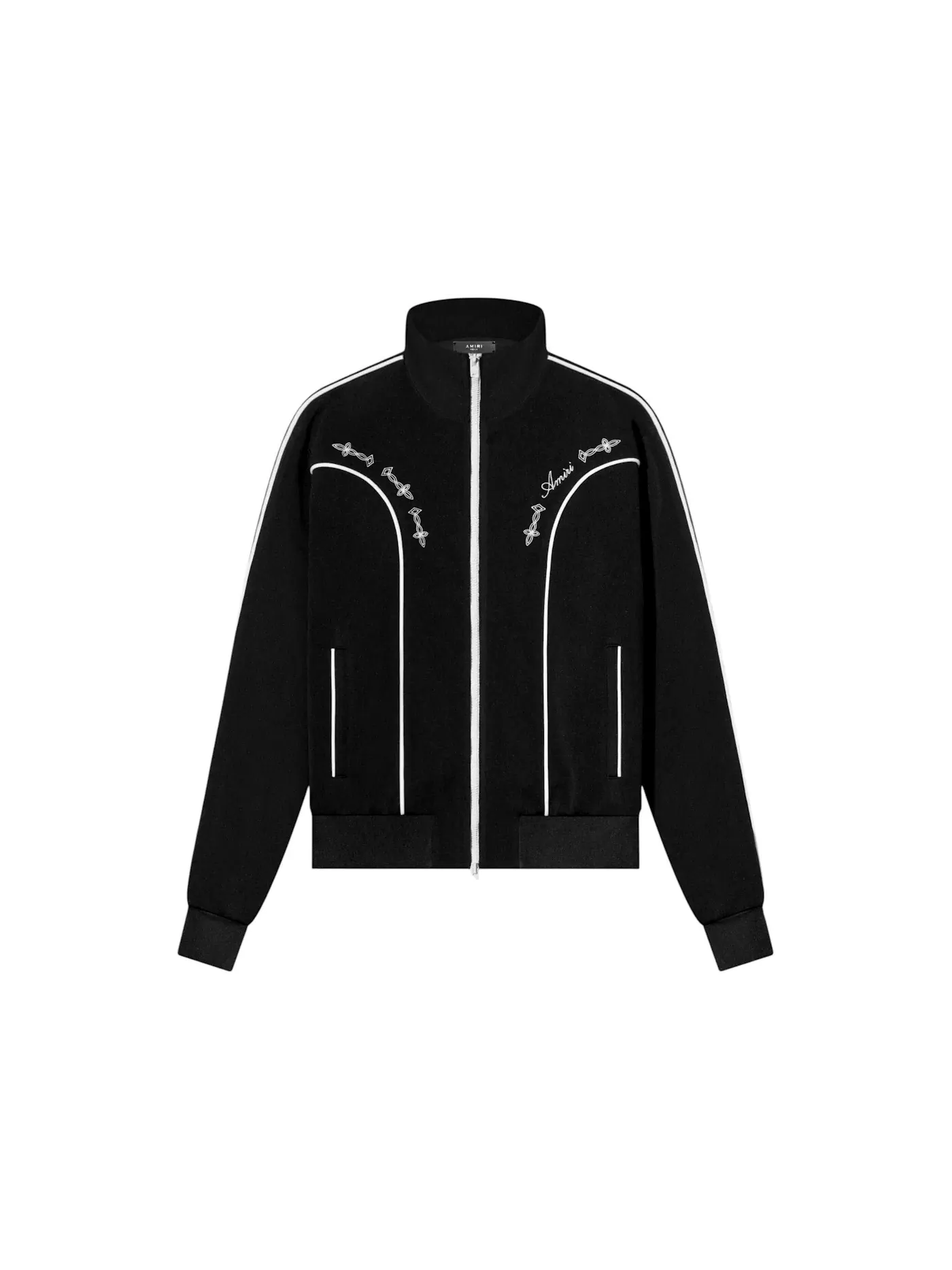 Мужская спортивная куртка с бархатистой отделкой Johnny Velour Track Jacket AMIRI — изображение 1 из 1, черный