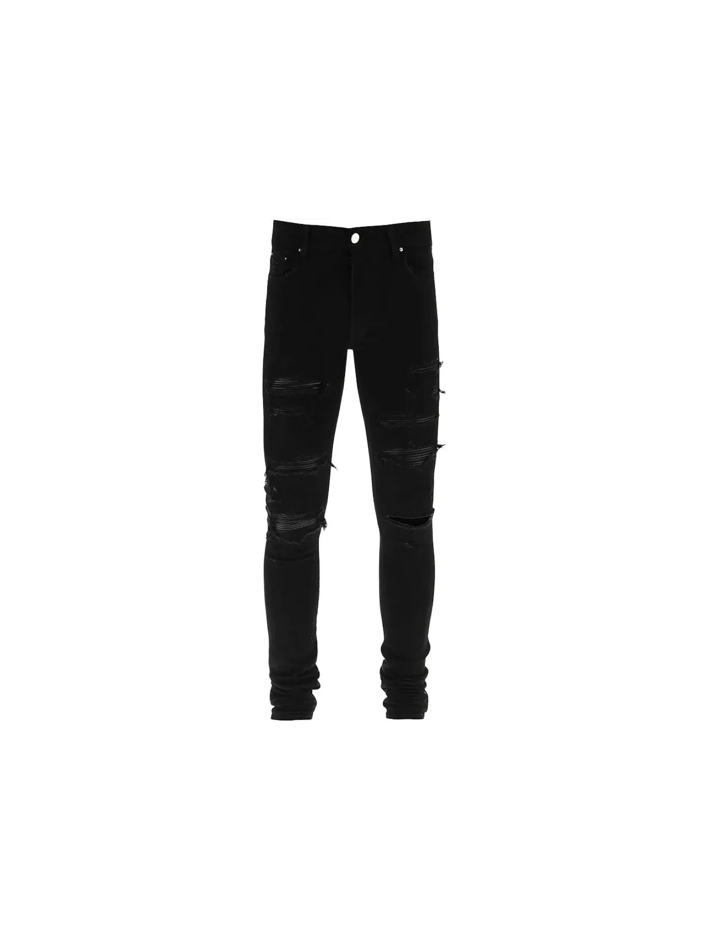 Мужские джинсы с кожаными вставками AMIRI Jeans — изображение 1 из 1, черный