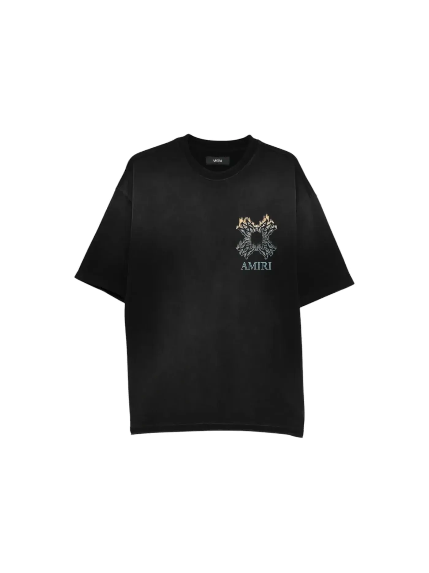 Мужская футболка с принтом AMIRI Ma Quad Flames Tee — изображение 1 из 1, черный