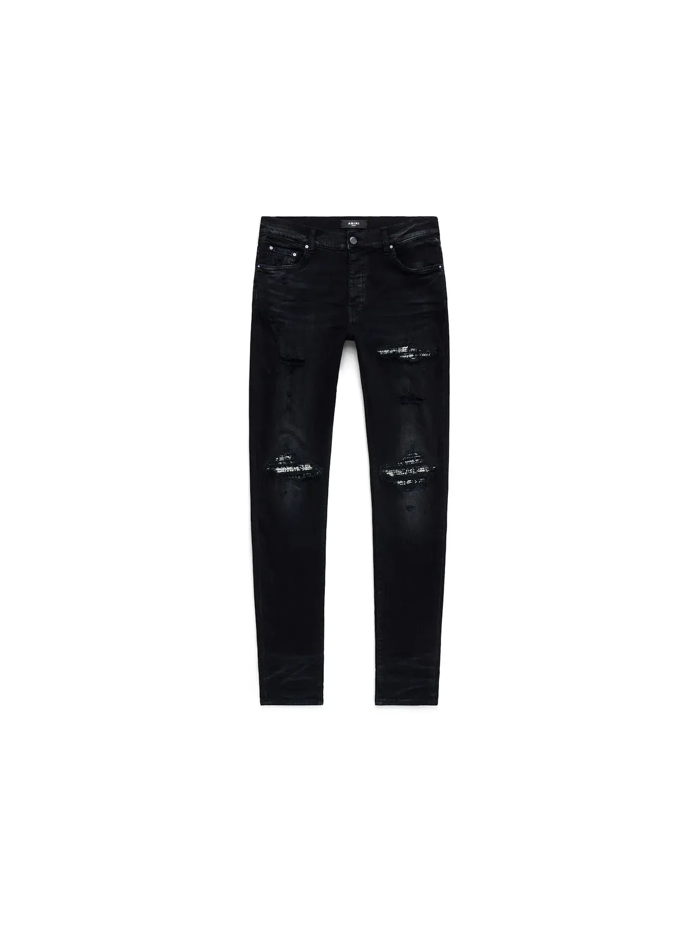 Мужские джинсы skinny fit с принтом MX1 Bandana Jeans AMIRI — изображение 1 из 5, черный