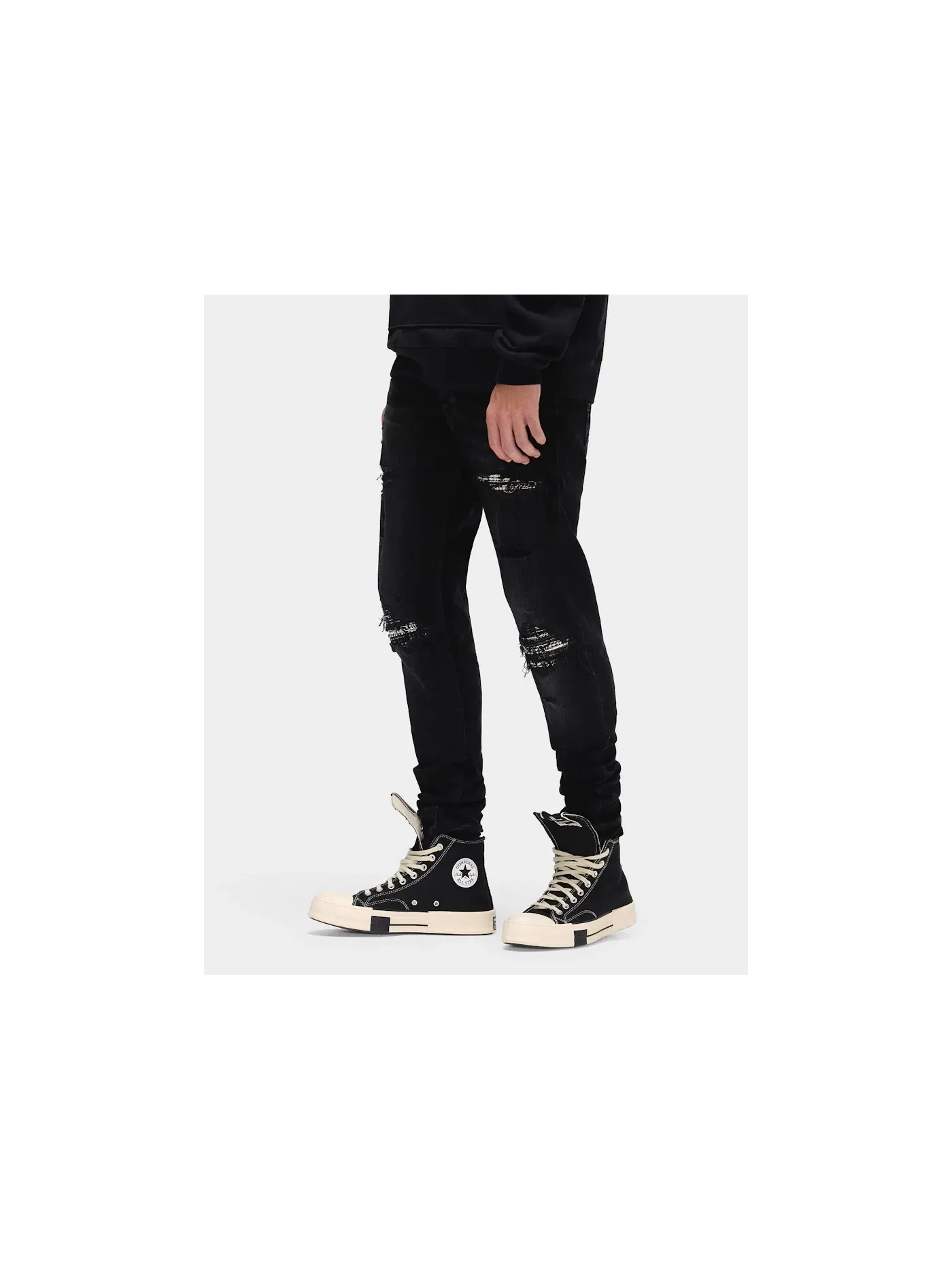 Мужские джинсы skinny fit с принтом MX1 Bandana Jeans AMIRI — изображение 4 из 5, черный