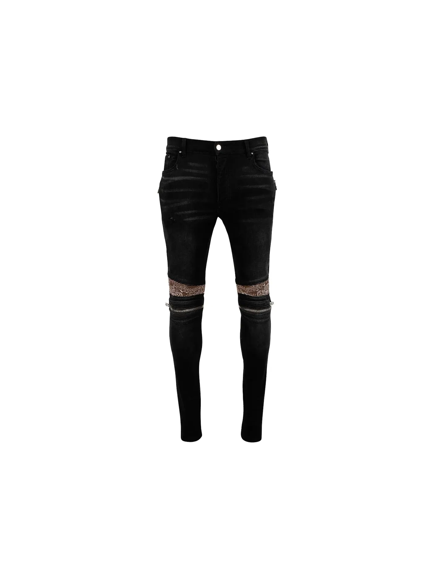 Мужские джинсы с принтом MX2 Brown Bandana Jeans AMIRI — изображение 1 из 1, черный