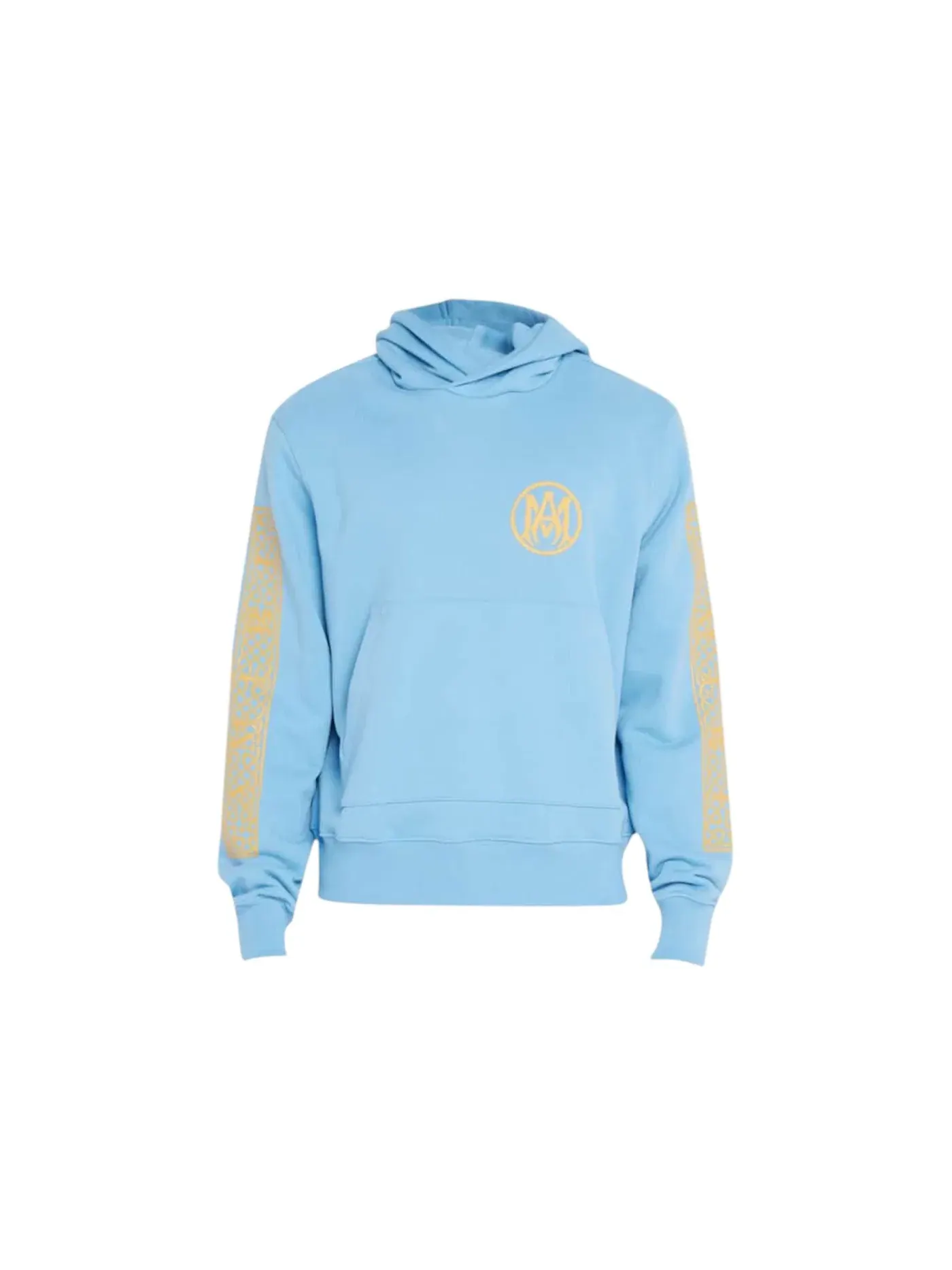 Мужская худи с принтом AMIRI Hoodie — изображение 1 из 2, синий/желтый