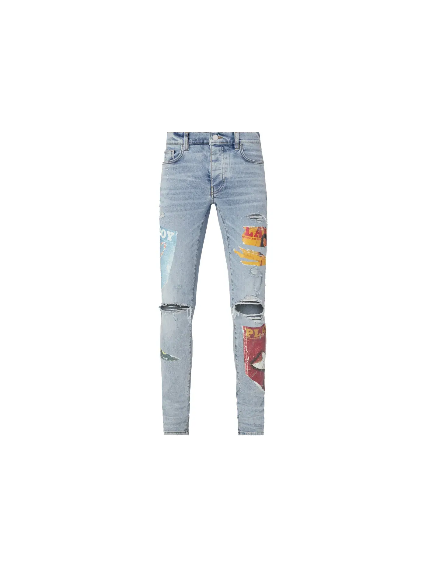 Мужские джинсы с потертостями Denim Jean AMIRI, Light Vintage — изображение 1 из 1
