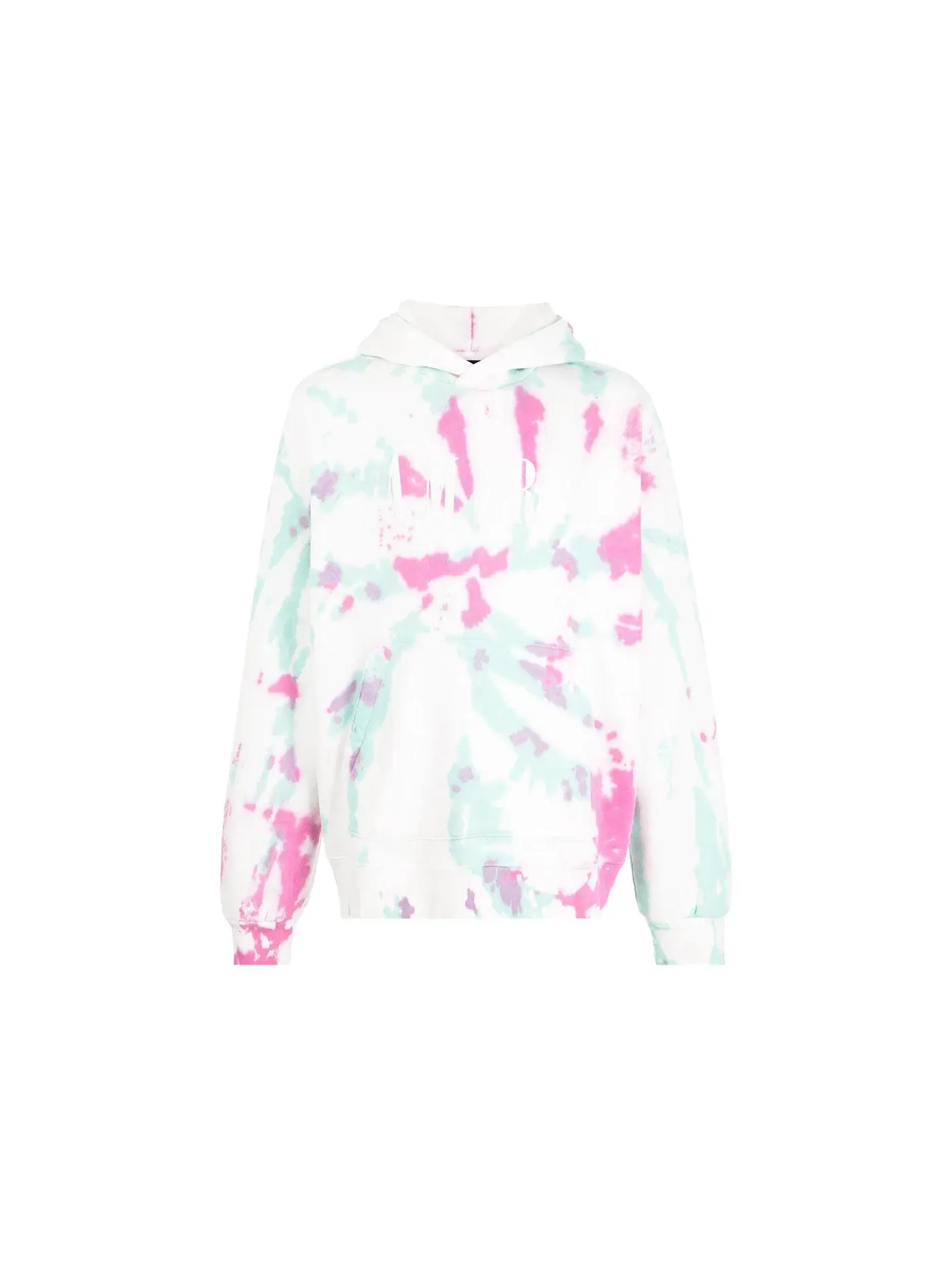 Мужская худи с принтом Tie Dye AMIRI — изображение 1 из 2, белый/зеленый/розовый
