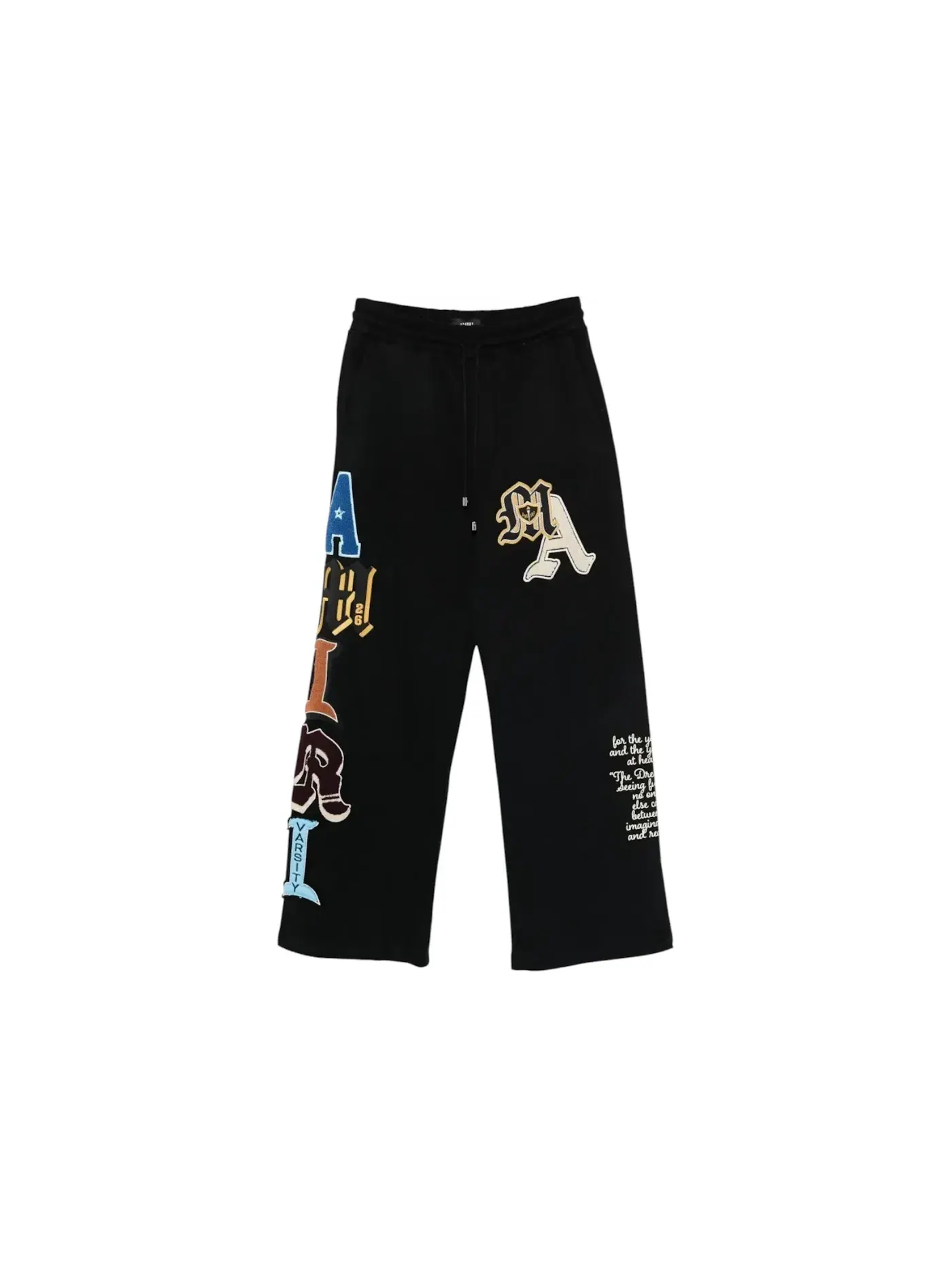 Мужские спортивные штаны с нашивками Varsity Patch Sweatpant AMIRI — изображение 1 из 1, черный