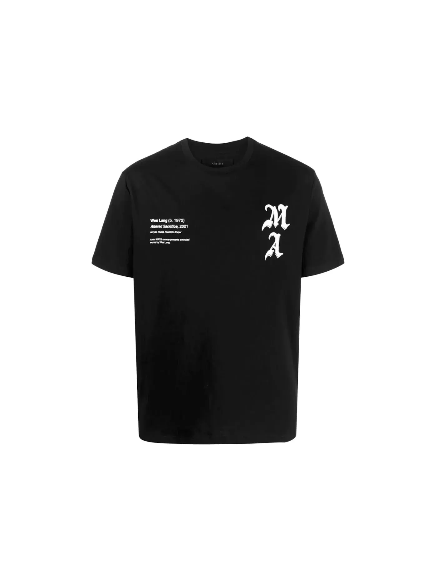 Мужская футболка с принтом AMIRI x Wes Lang Checker Skull T-Shirt — изображение 1 из 1, черный