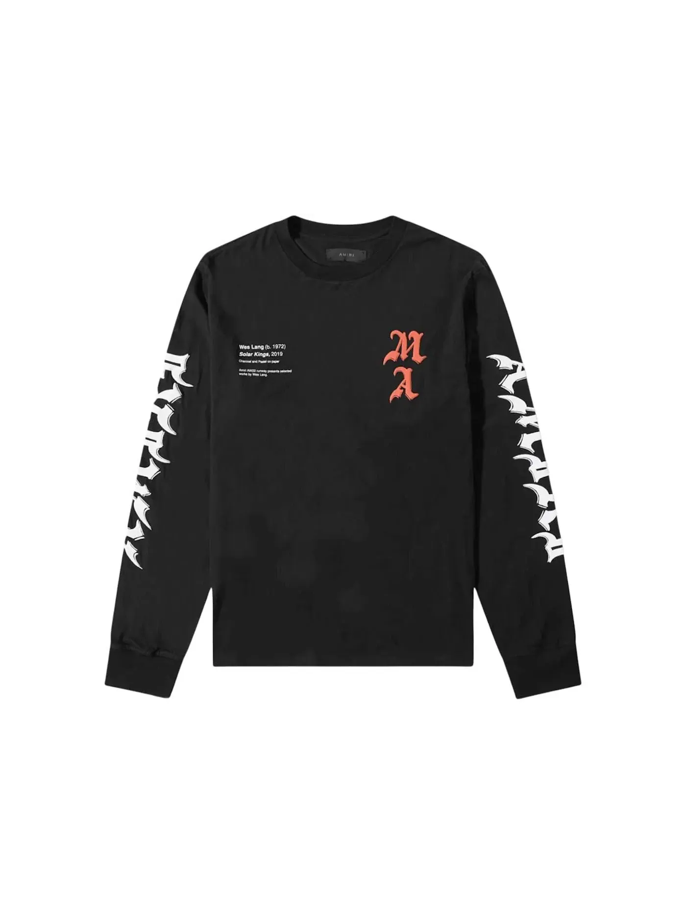 Мужская футболка с длинным рукавом с принтом AMIRI x Wes Lang Solar Kings — изображение 1 из 1, черный