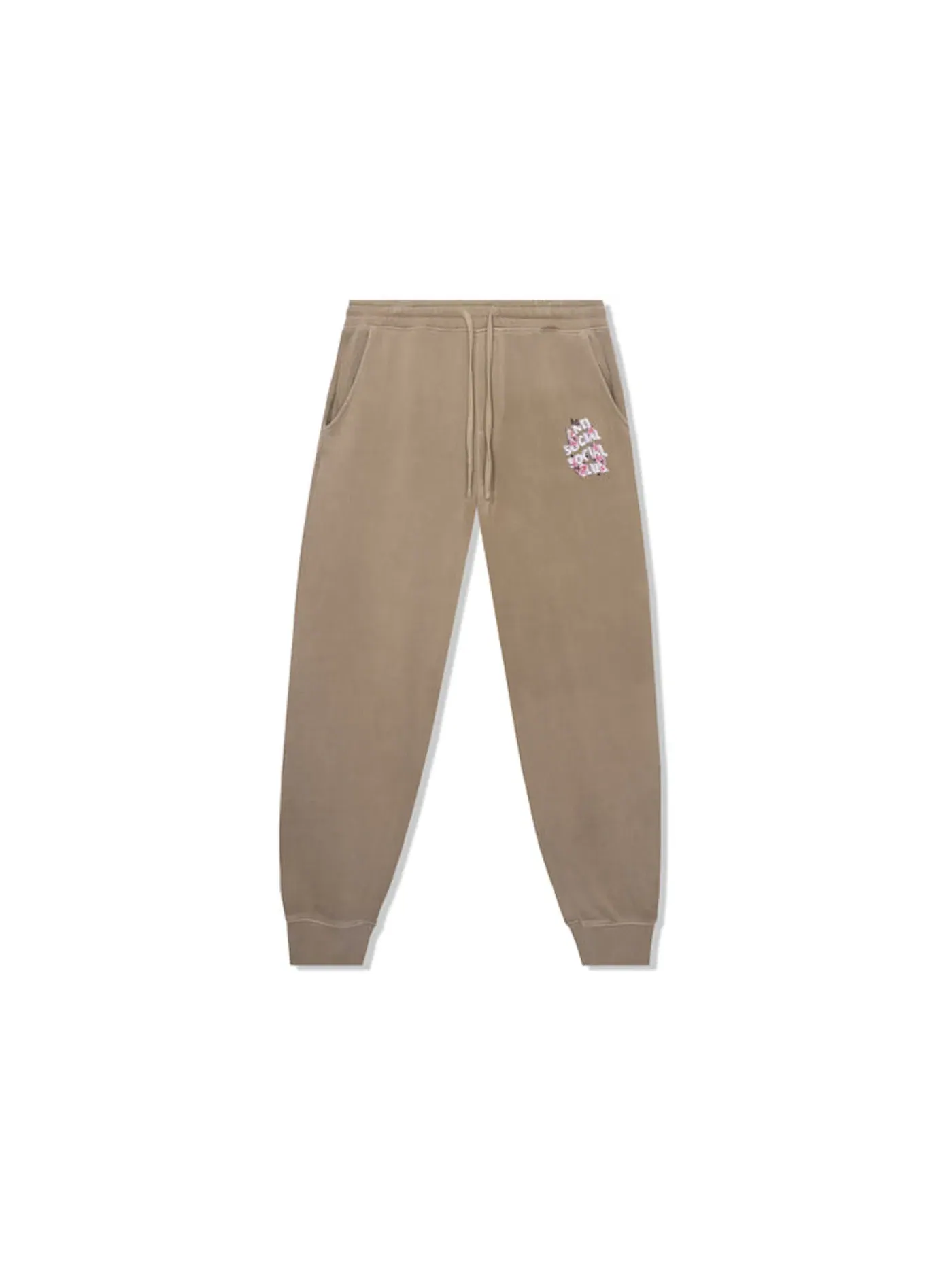 Мужские спортивные штаны с эффектом потертости Sweatpants Anti Social Social Club — изображение 1 из 2, бежевый