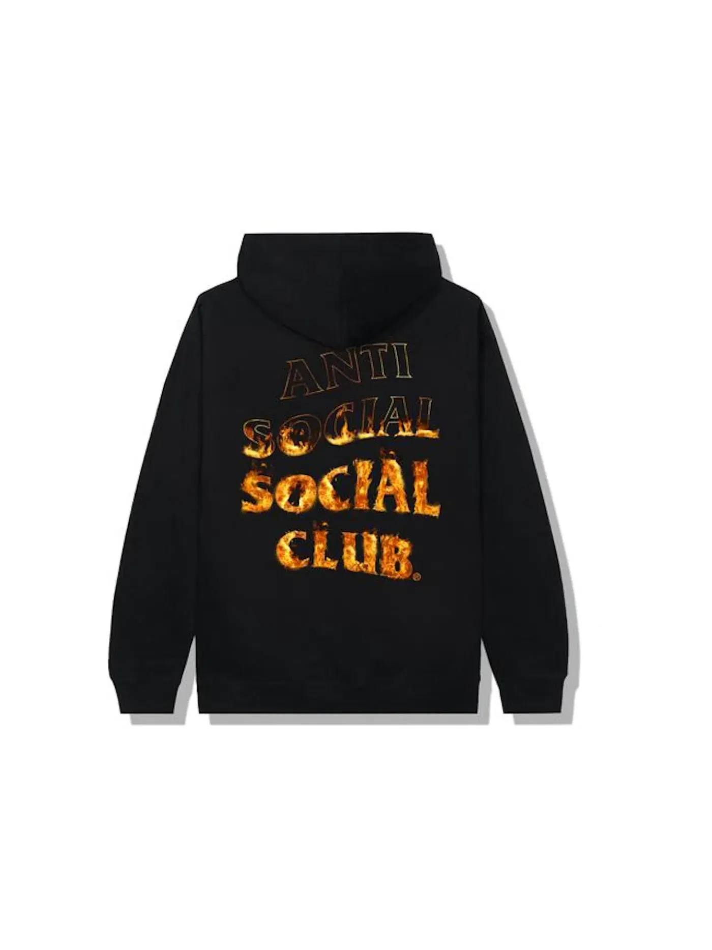 Мужской худи с принтом Flame Anti Social Social Club — изображение 1 из 2, черный