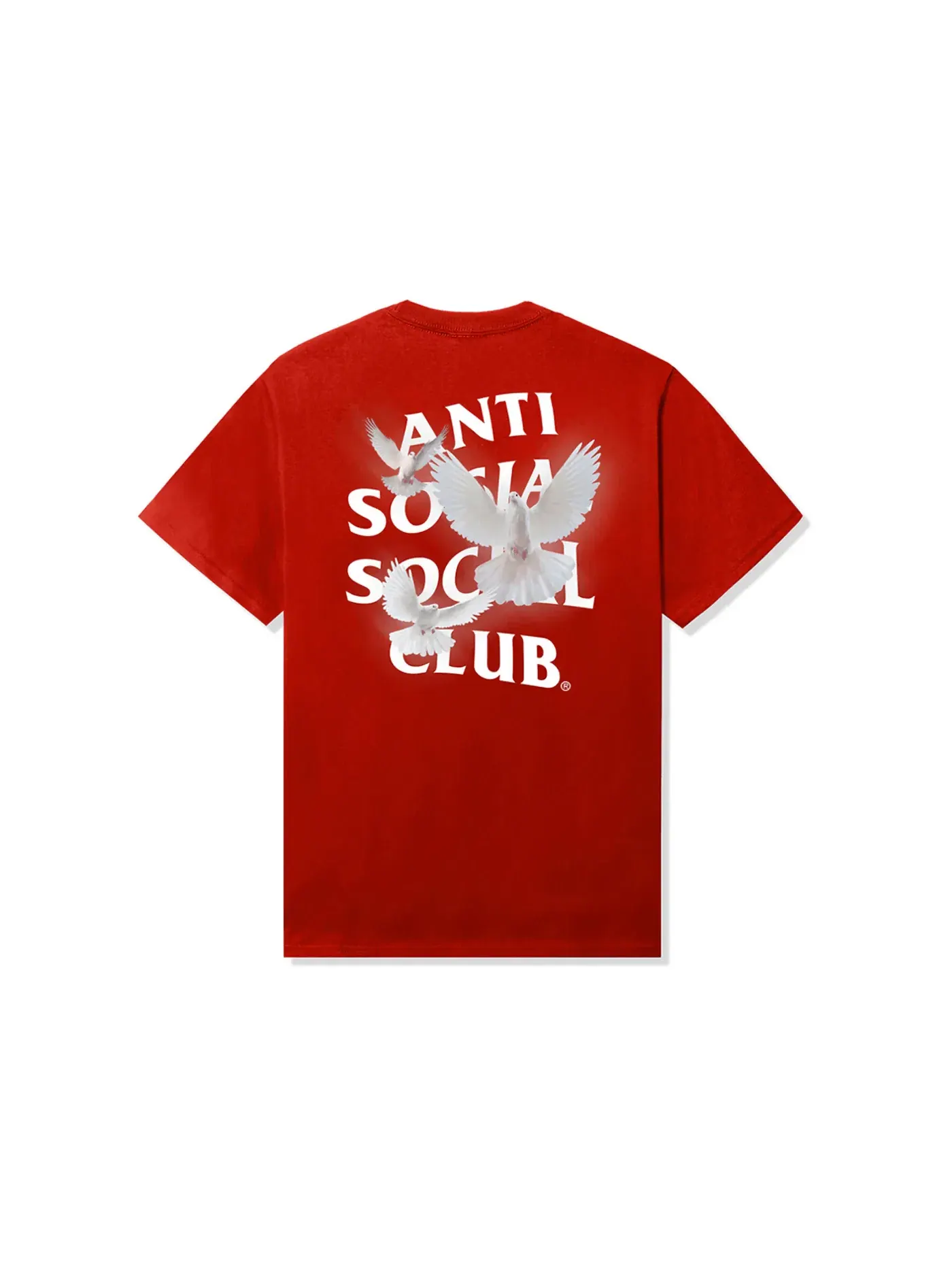 Мужская футболка с принтом Anti Social Social Club Tee — изображение 2 из 2, красный