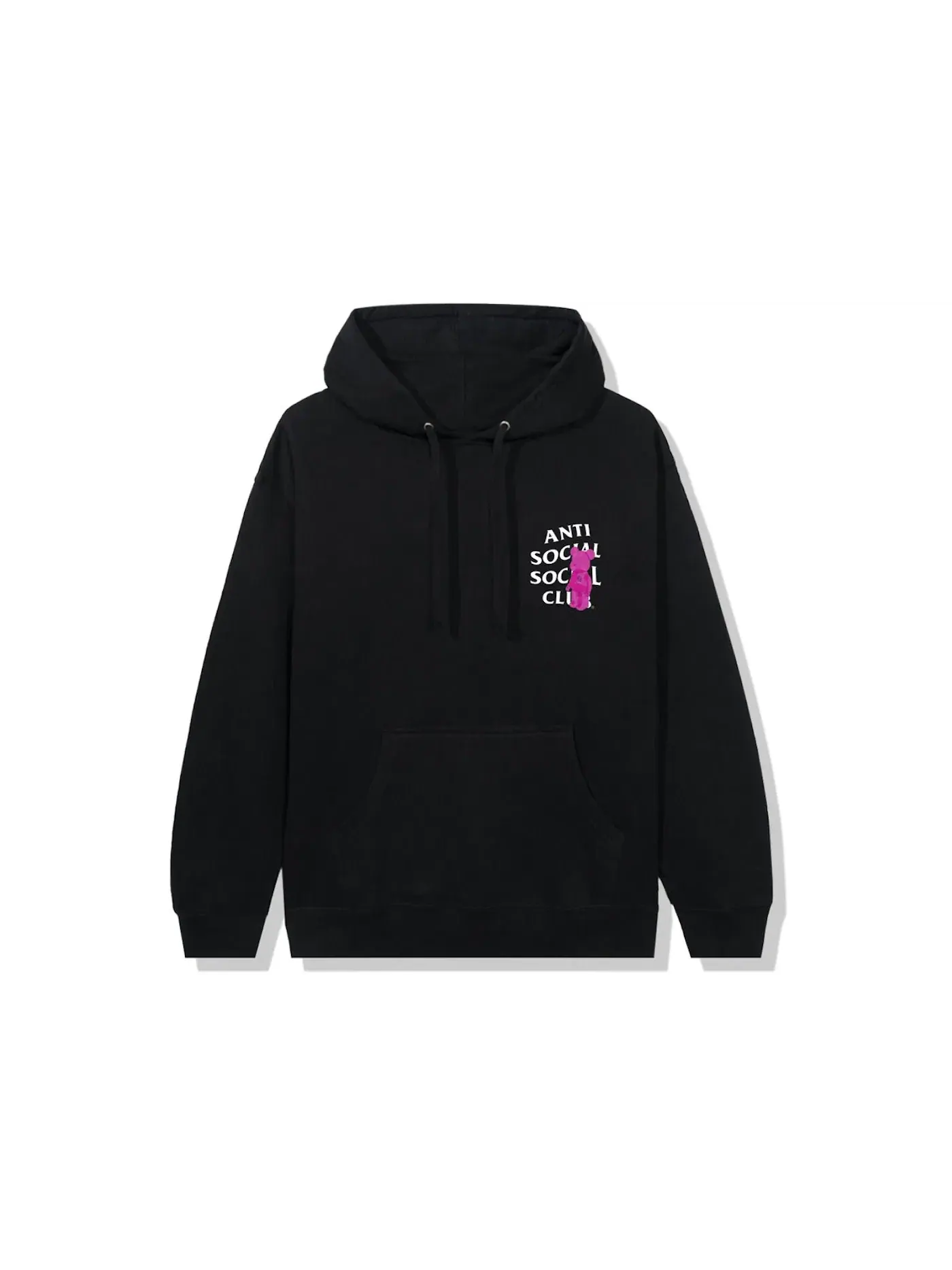 Мужской худи с принтом Anti Social Social Club Bearbrick Hoodie — изображение 2 из 2, черный