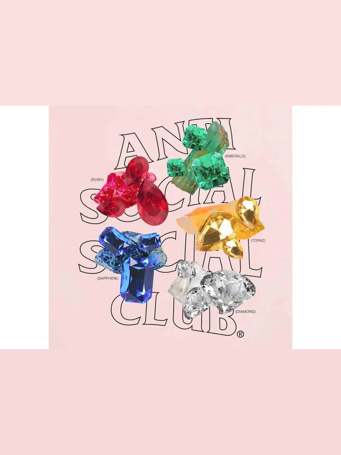 Мужской худи с принтом Hoodie Anti Social Social Club — изображение 3 из 3, розовый