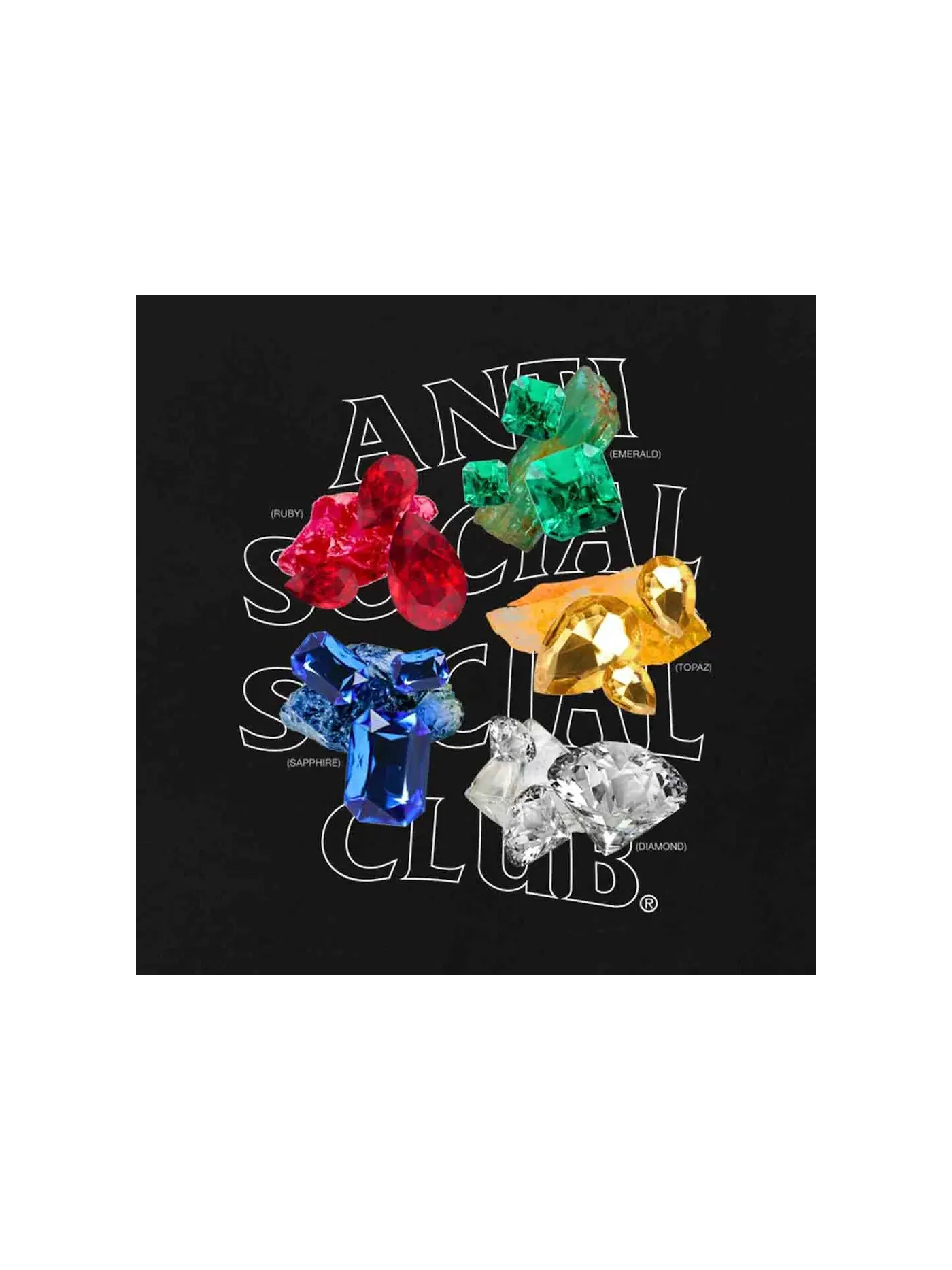 Мужская футболка с принтом Anti Social Social Club Tee — изображение 3 из 3, черный