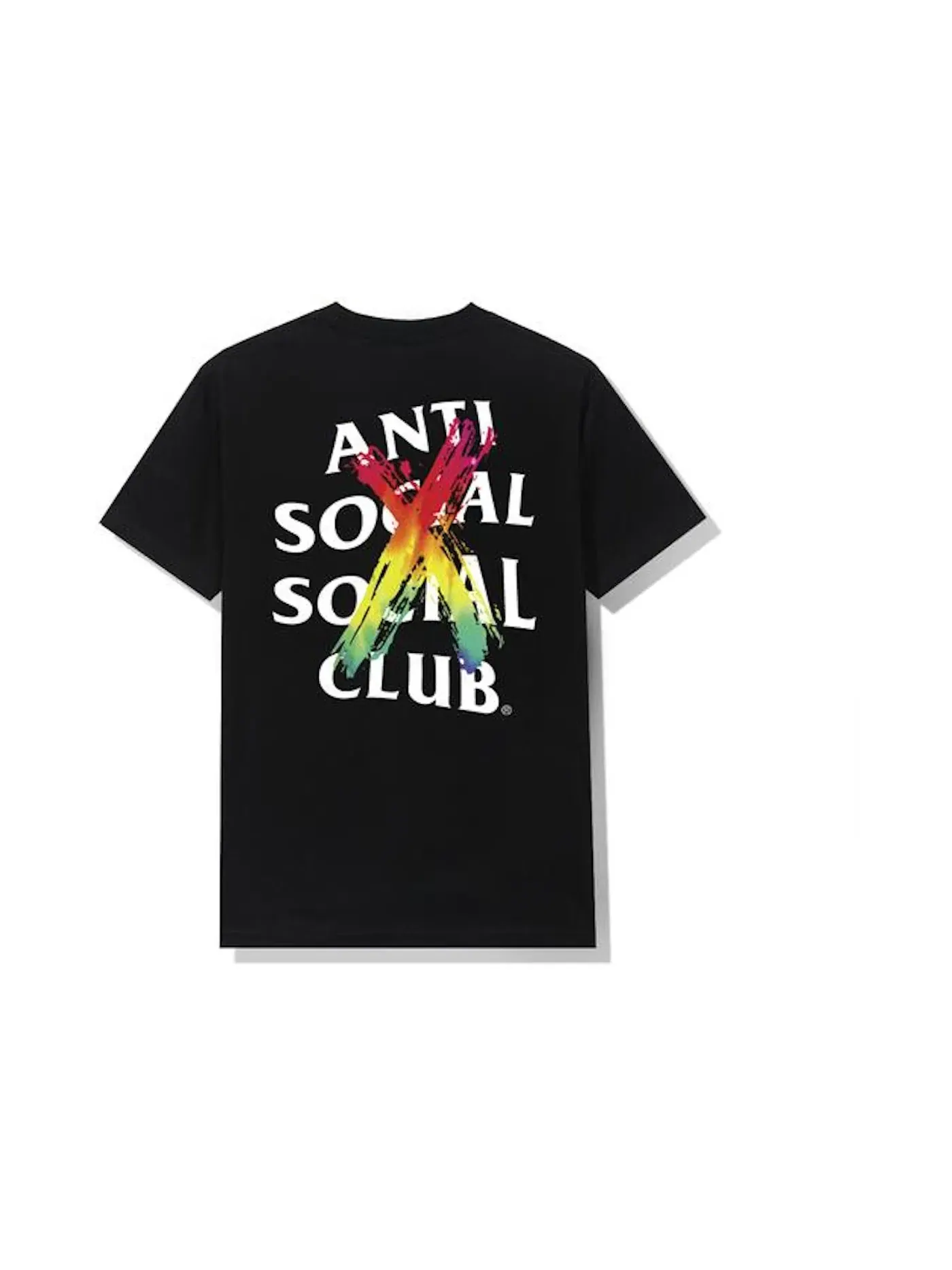 Мужская футболка с принтом Cancelled Rainbow Tee Anti Social Social Club — изображение 1 из 2, черный