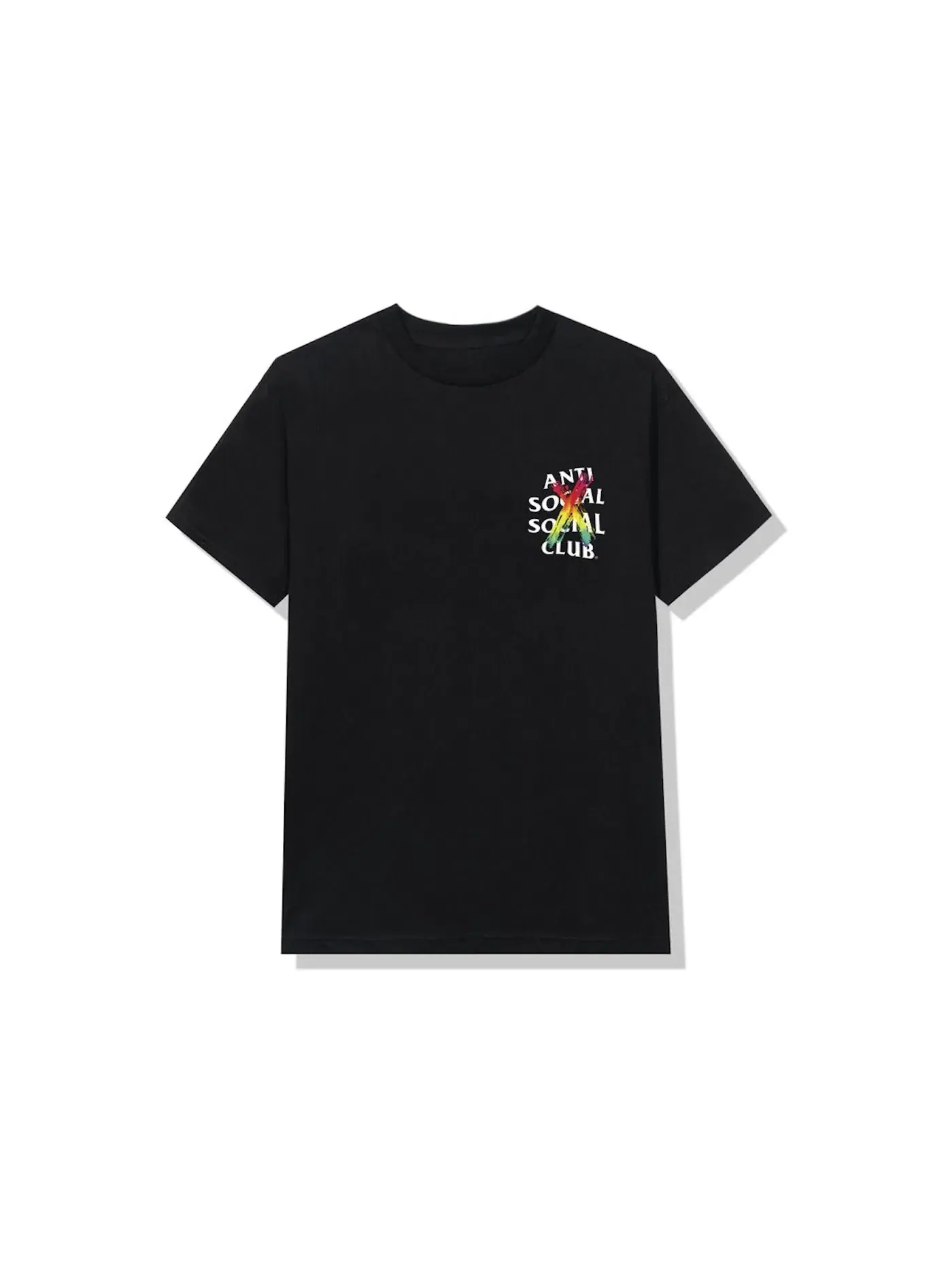 Мужская футболка с принтом Cancelled Rainbow Tee Anti Social Social Club — изображение 2 из 2, черный