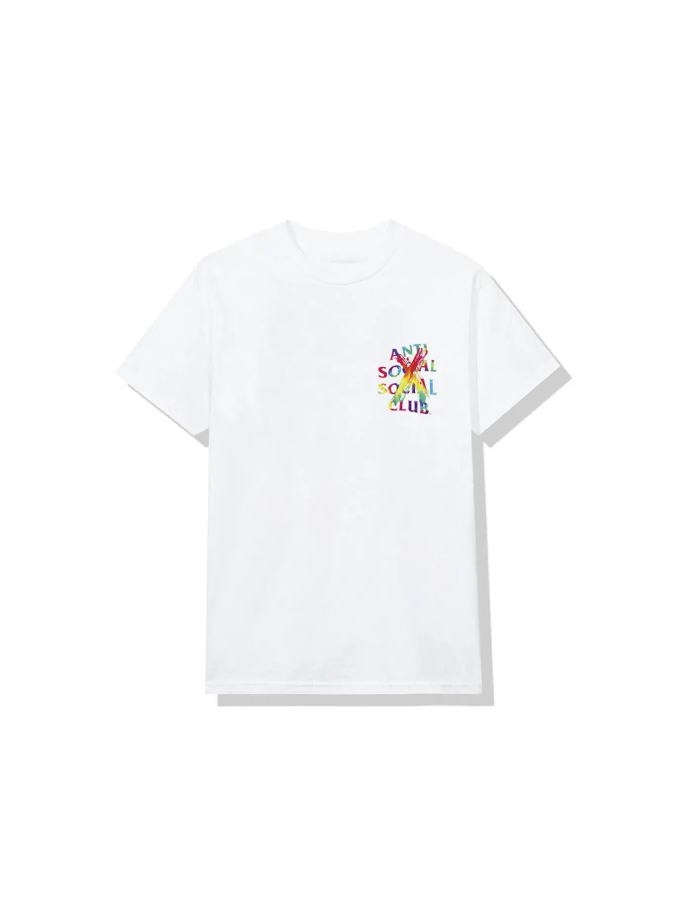 Мужская футболка с принтом Cancelled Rainbow Tee Anti Social Social Club — изображение 2 из 2, белый