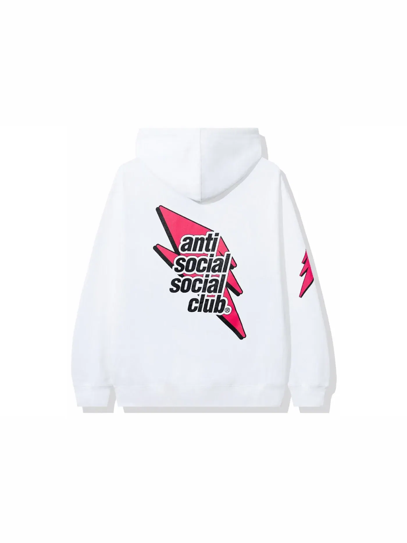 Мужской худи с принтом Careless Bolt Anti Social Social Club — изображение 1 из 2, белый/розовый