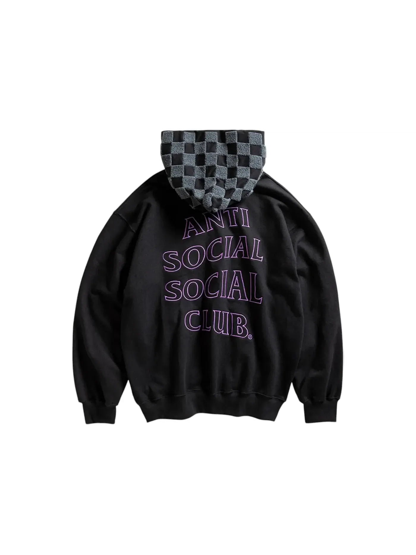 Мужской худи с клетчатым принтом Chenille Checkered Hoodie Anti Social Social Club — изображение 1 из 1, черный